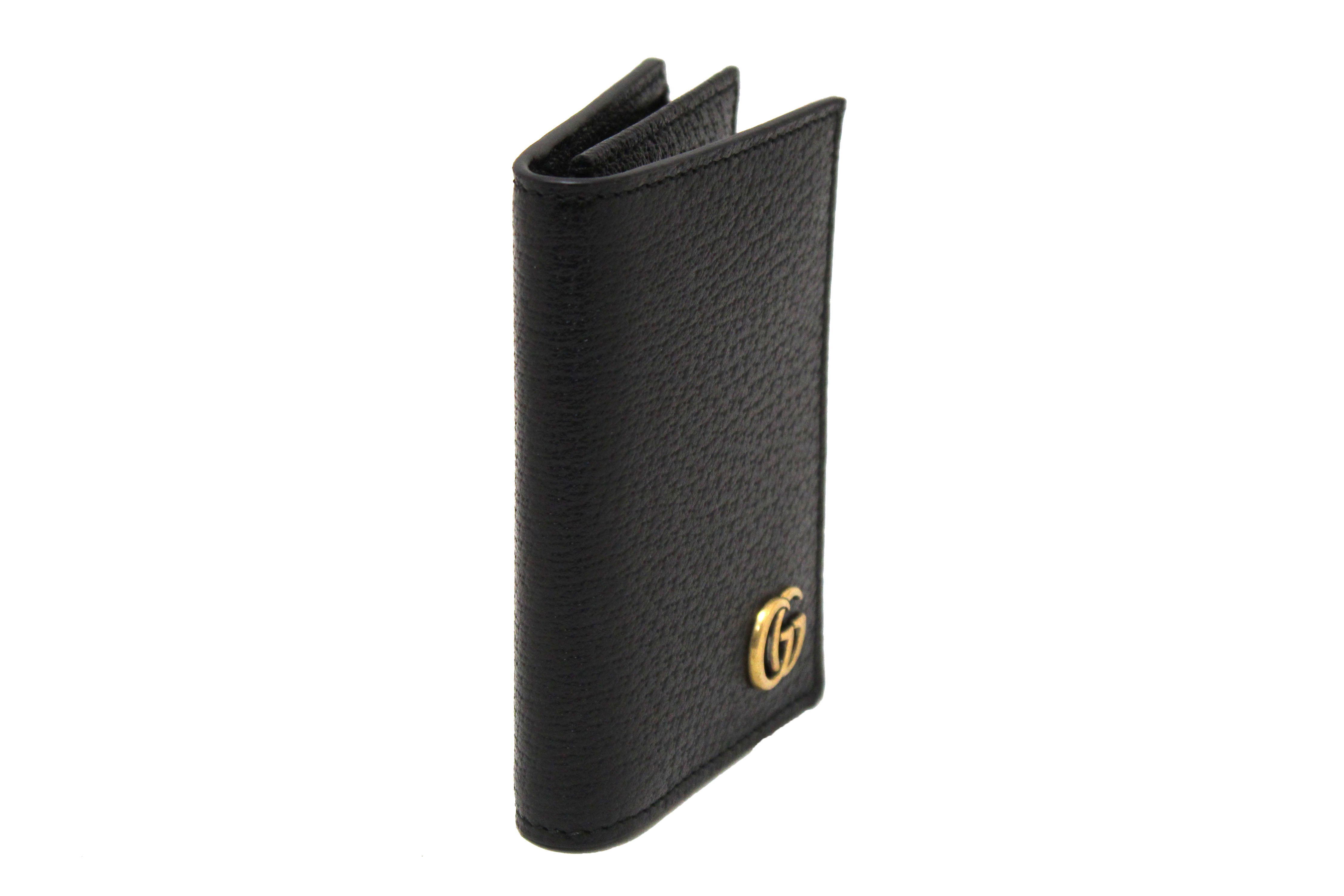 NEW Authentic Gucci GG Marmont Black Leather Card Case