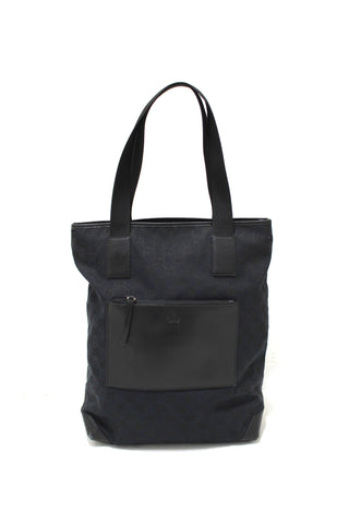 Authentic Gucci Black GG Fabric Canvas Tote Bag