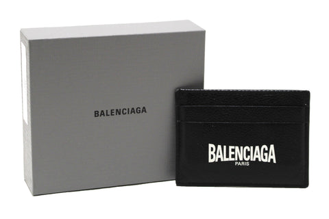 NEW Authentic Balenciaga Black Small Grain Calfskin Leather Cash Card Holder