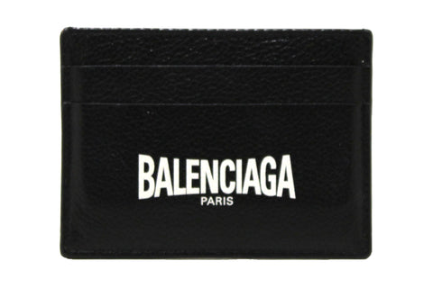 NEW Authentic Balenciaga Black Small Grain Calfskin Leather Cash Card Holder