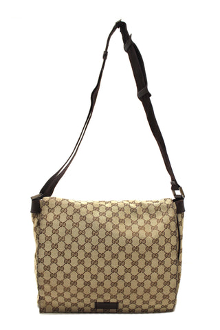 Authentic Gucci GG Monogram Flap Messenger Bag 145861