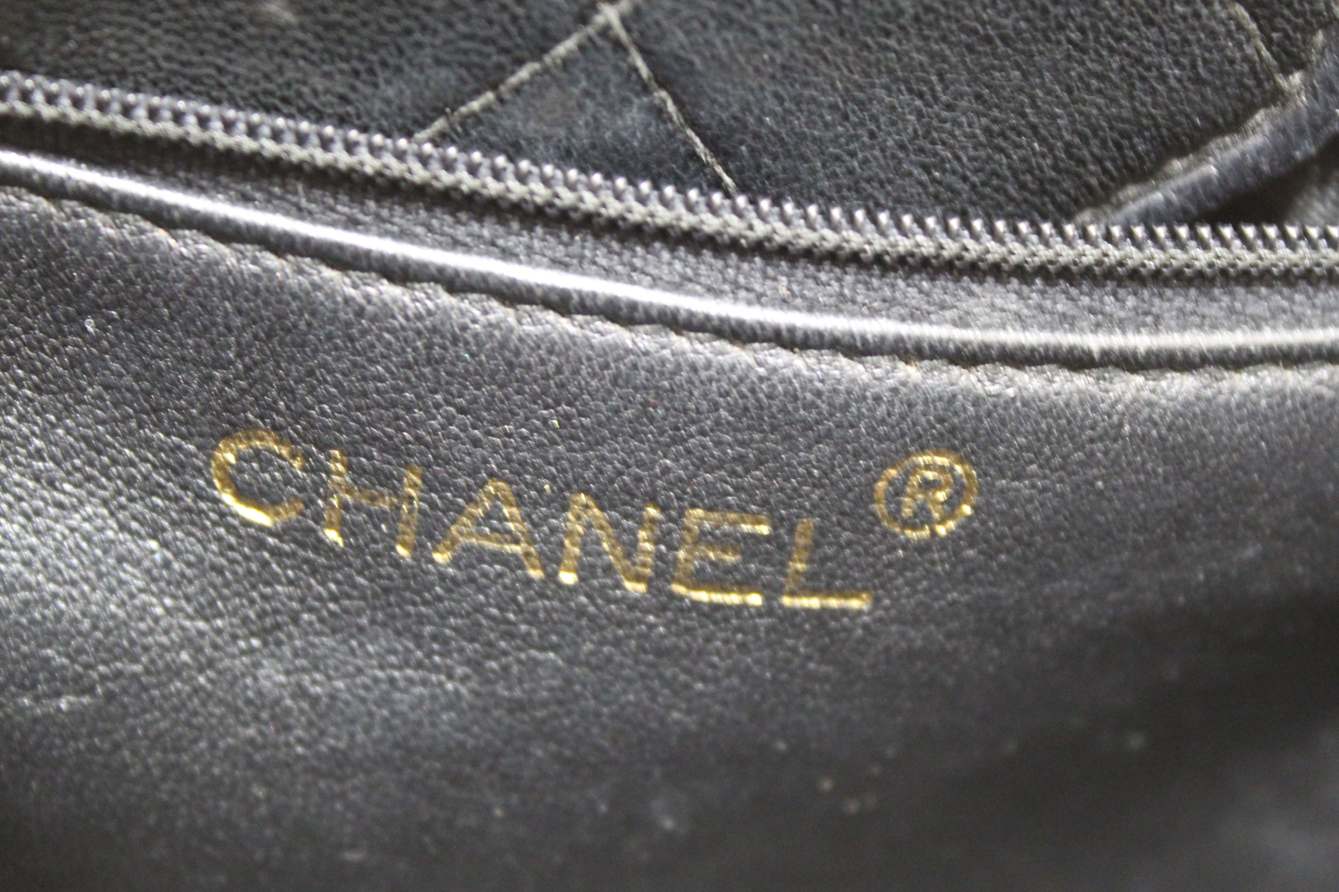 Authentic Chanel Vintage Black Quilted Lambskin Leather Small Tote Chain Shoulder Bag