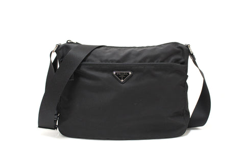 Authentic Prada Black Nylon Messenger Bag