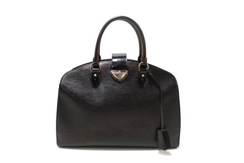 Authentic Louis Vuitton Black Electric Epi Leather Pont-Neuf GM Handbag