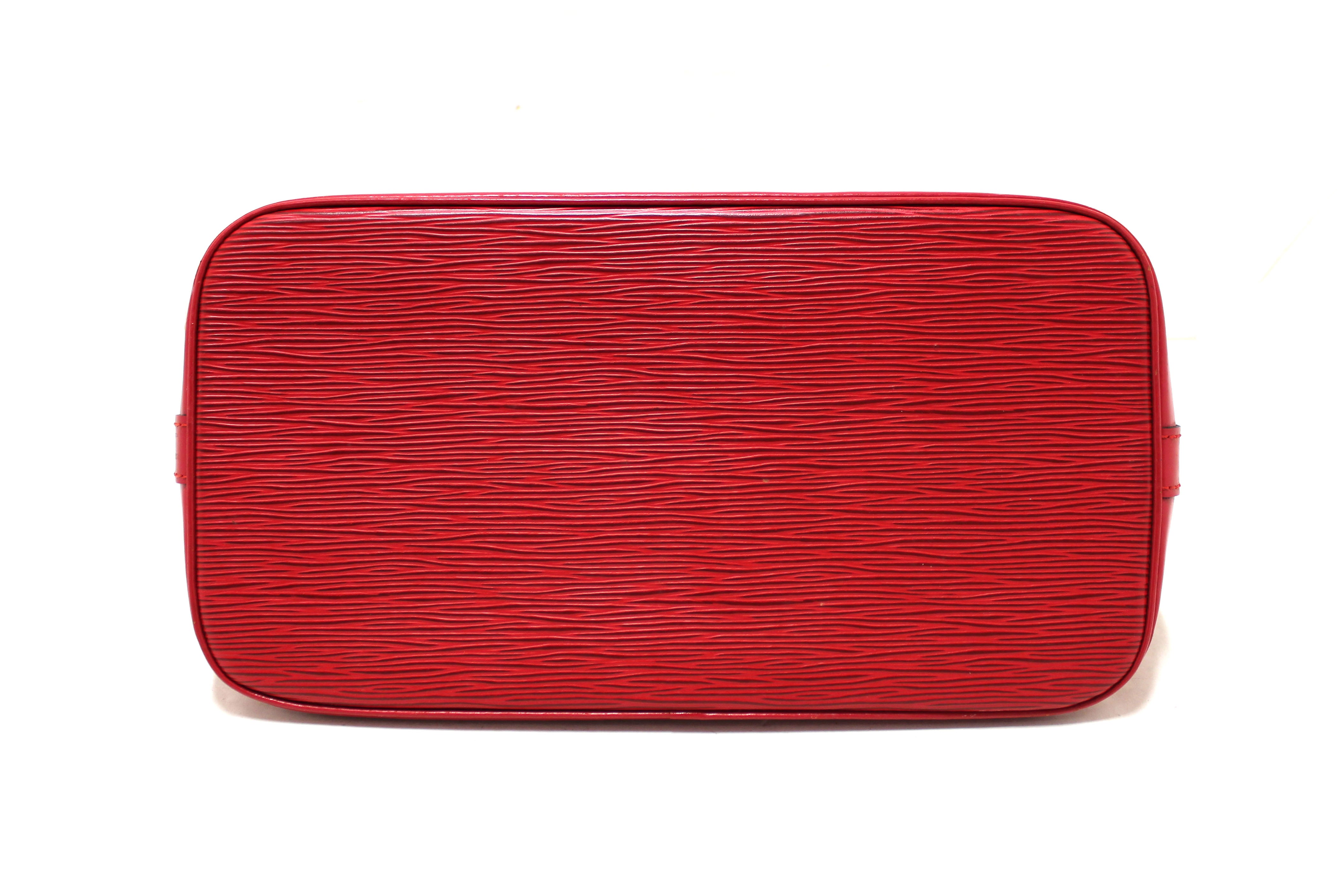 Authentic Louis Vuitton Red Epi Leather Alma PM Handbag