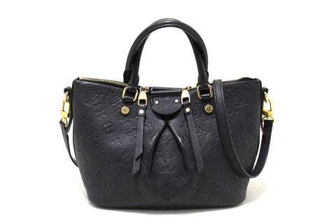 Authentic Louis Vuitton Black Monogram Empreinte Leather Mazarine PM Bag