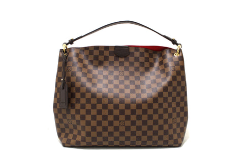 Authentic Louis Vuitton Damier Ebene Graceful MM Hobo Shoulder Bag