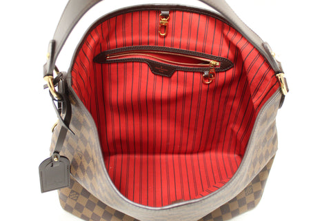 Authentic Louis Vuitton Damier Ebene Delightful MM Hobo Shoulder Bag