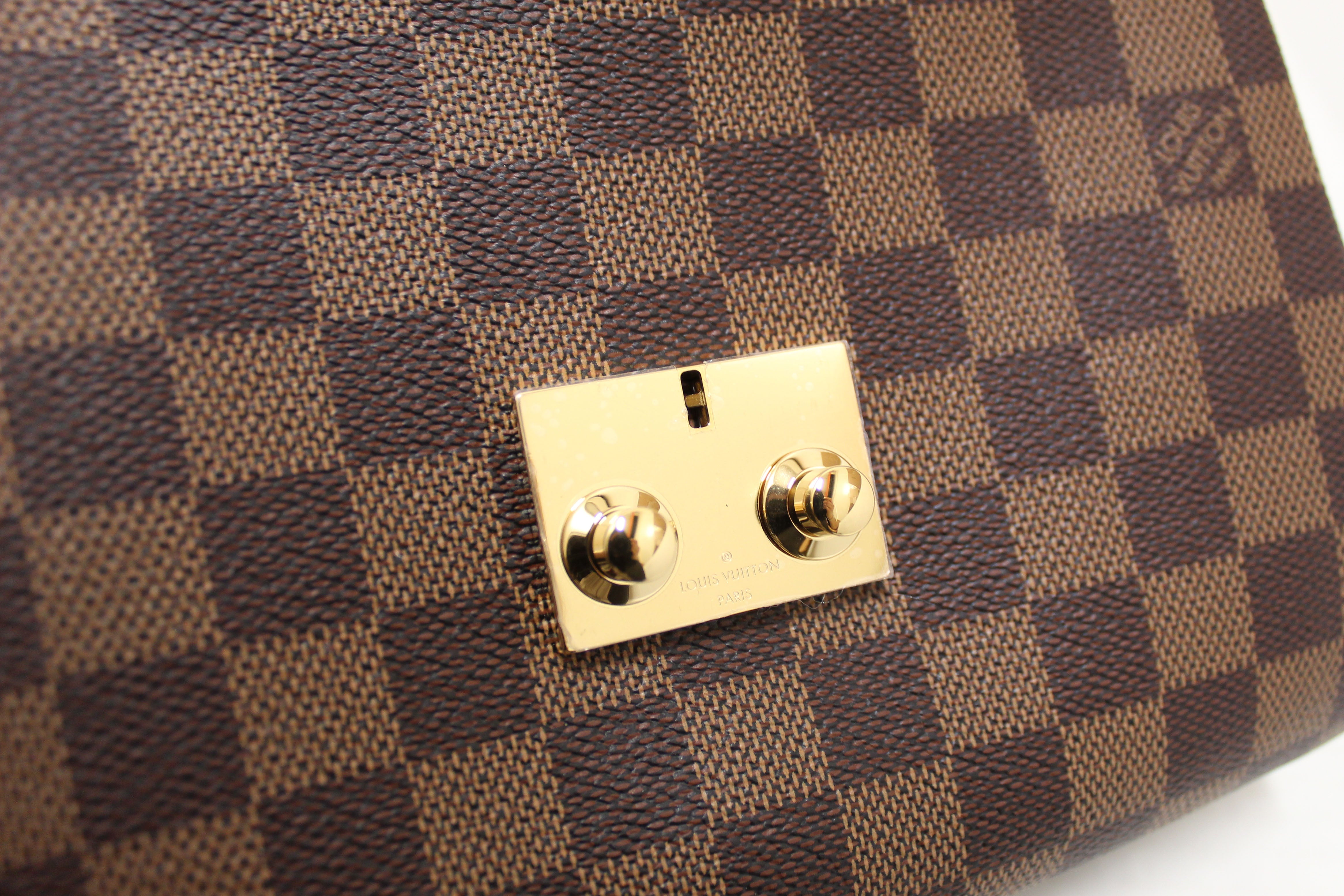 Authentic Louis Vuitton Damier Ebene Croisette Handbag/Messenger Bag