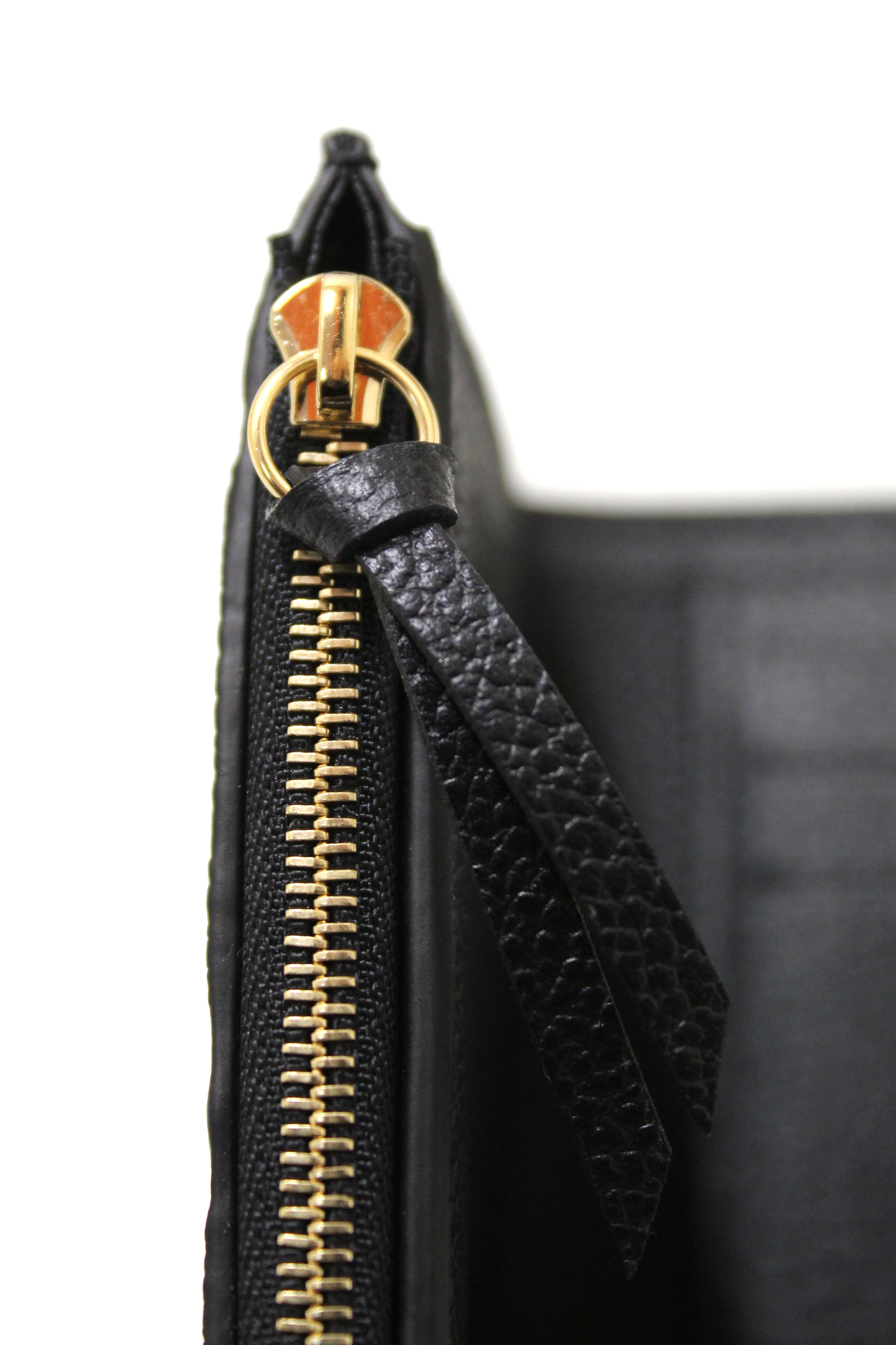 Authentic Louis Vuitton Black Monogram Empreinte Leather Victorine Wallet