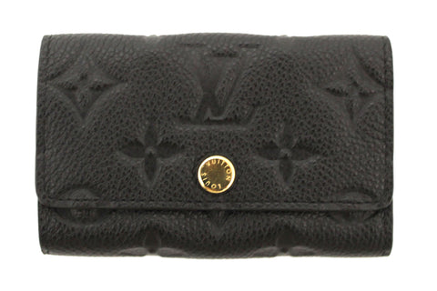 Authentic Louis Vuitton Black Monogram Empreinte Leather 6 Key Holder