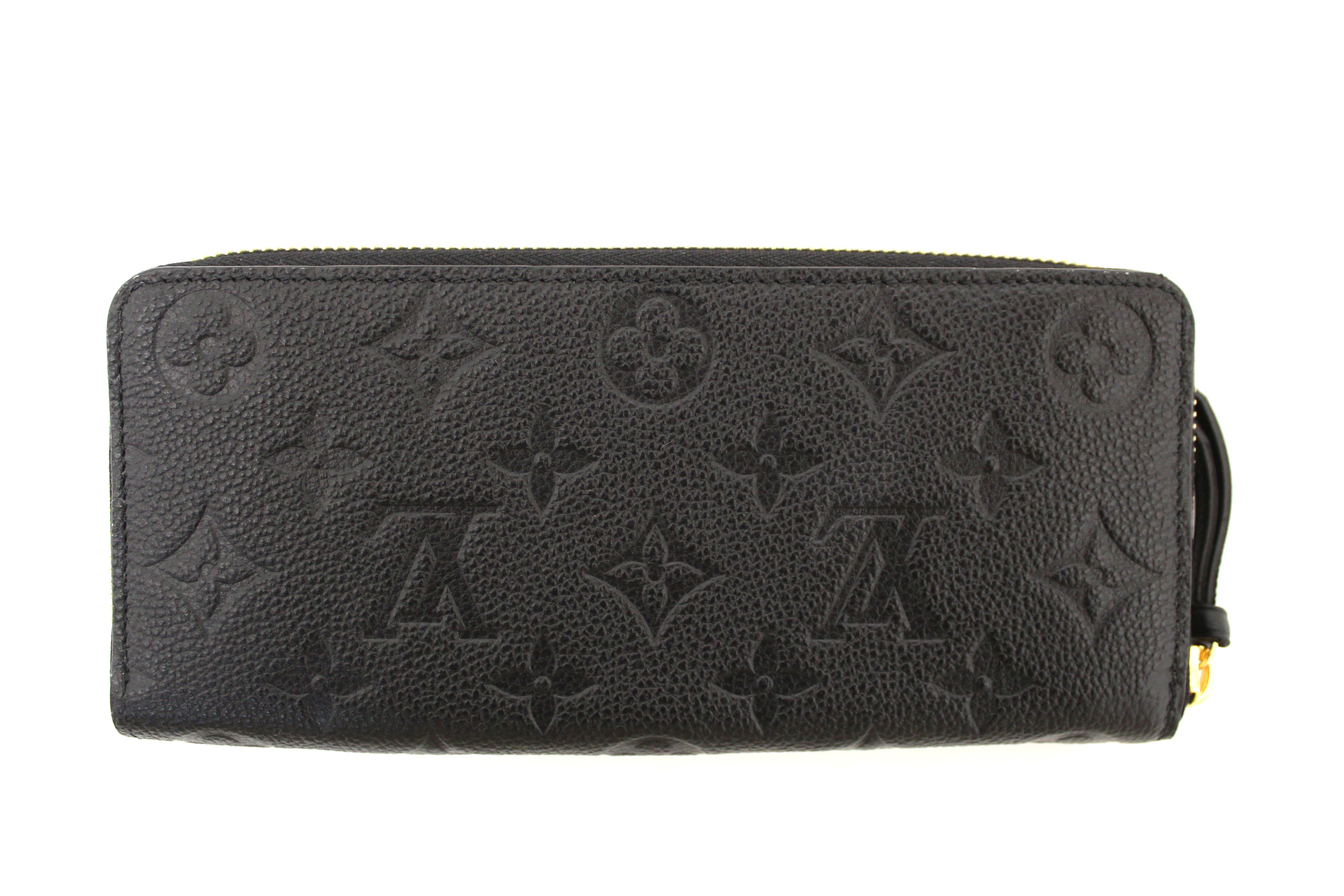 Authentic Louis Vuitton Black Empreinte Leather Clemence Zippy Wallet