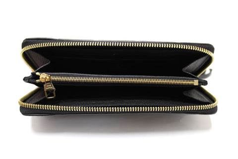 Authentic Louis Vuitton Black Empreinte Leather Clemence Zippy Wallet