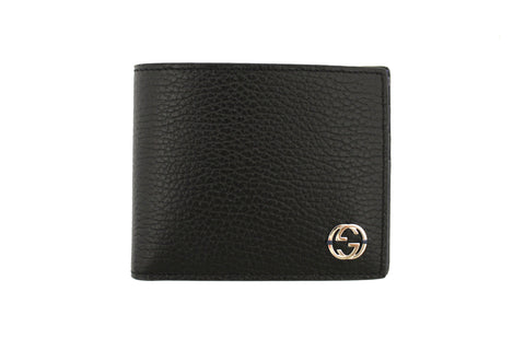 NEW Authentic Gucci Men's Black and Blue Marmont Leather GG Bi-Fold Wallet