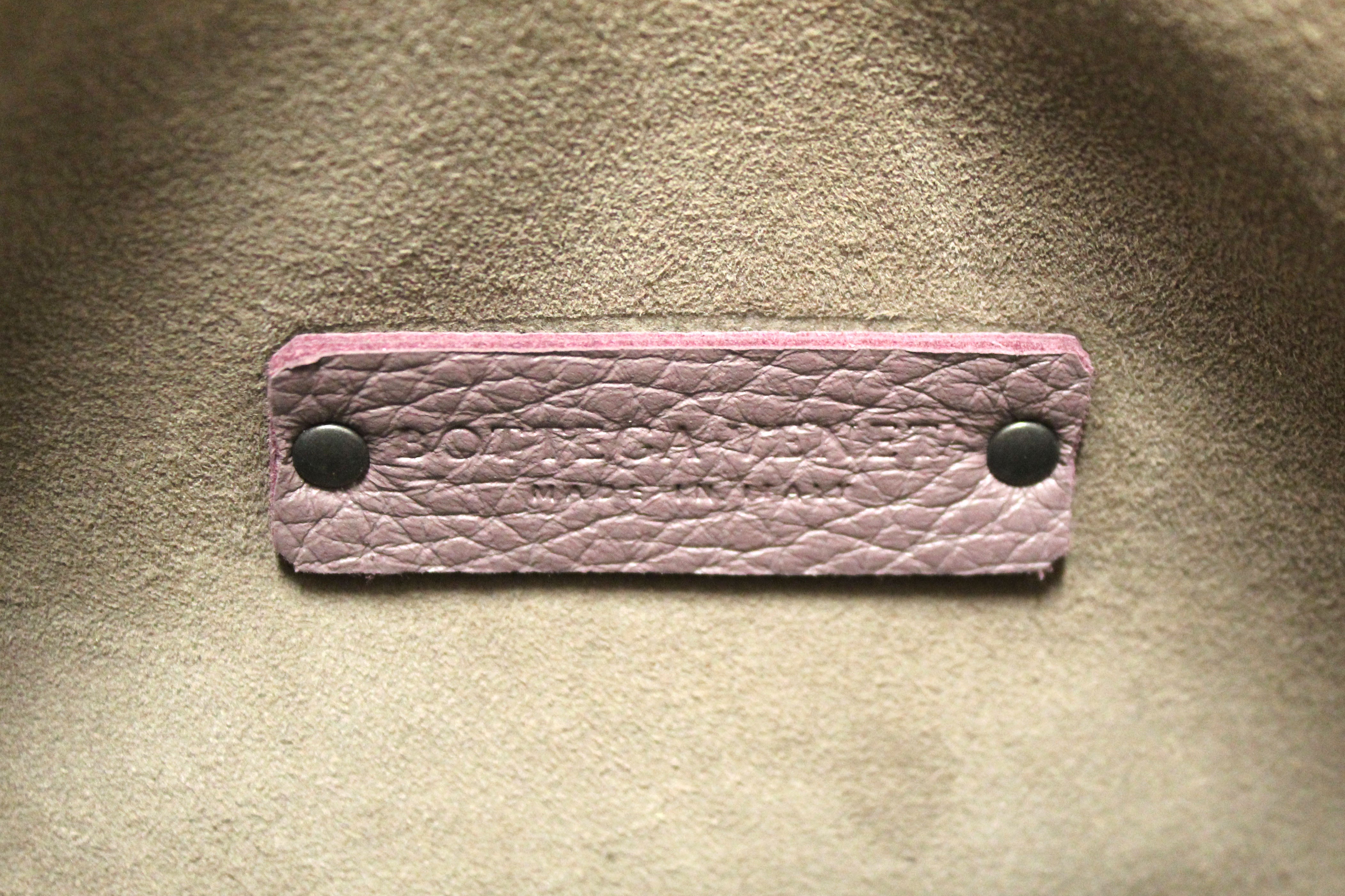 Authentic Bottega Veneta Purple Leather Small Hobo Shoulder Bag