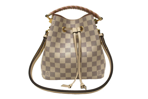 Authentic Louis Vuitton Damier Azur Canvas with Braided Handle NeoNoe BB Bag