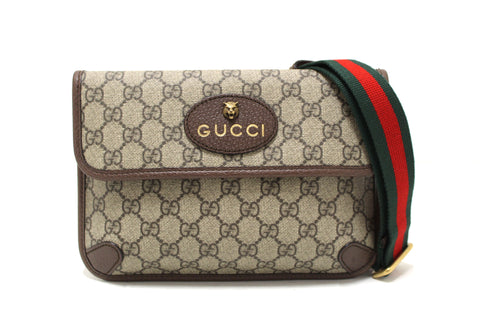 Authentic Gucci Brown GG Supreme Neo Vintage Belt Bag