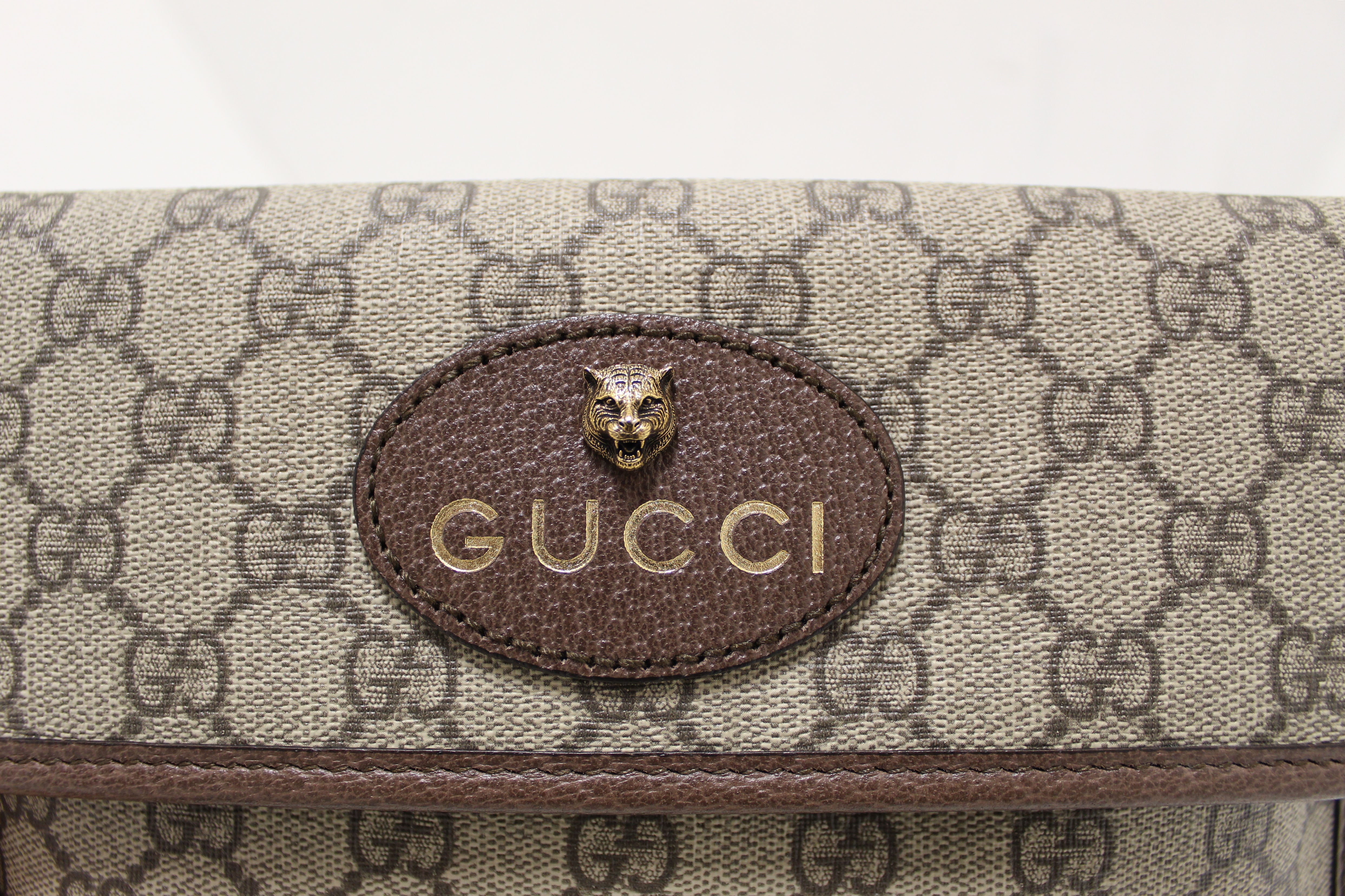 Authentic Gucci Brown GG Supreme Neo Vintage Belt Bag