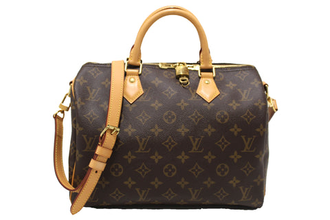 Authentic Louis Vuitton Classic Monogram Speedy 30 Bandouliere Bag