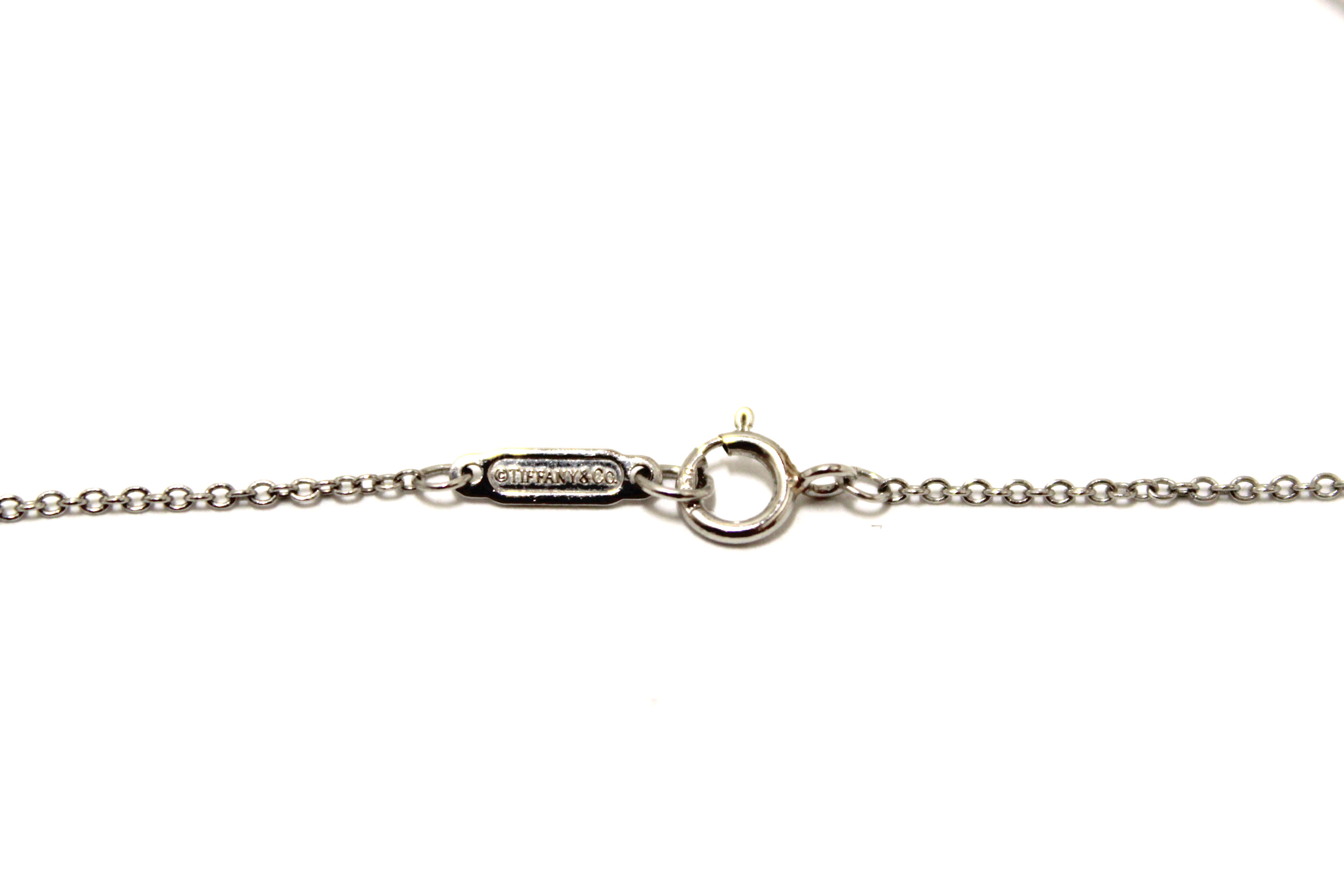 Authentic Tiffany&Co Platinum With Round Diamonds Medium Cross Pendant Necklace