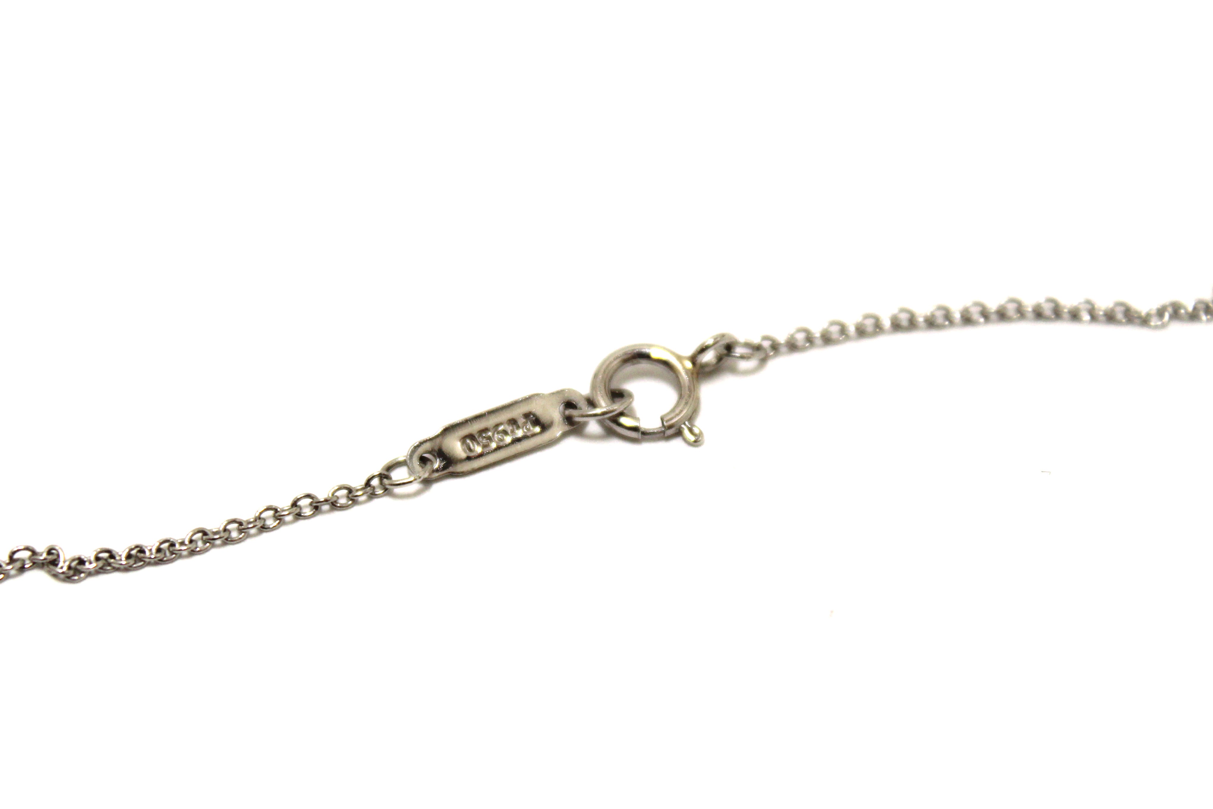 Authentic Tiffany&Co Platinum With Round Diamonds Medium Cross Pendant Necklace