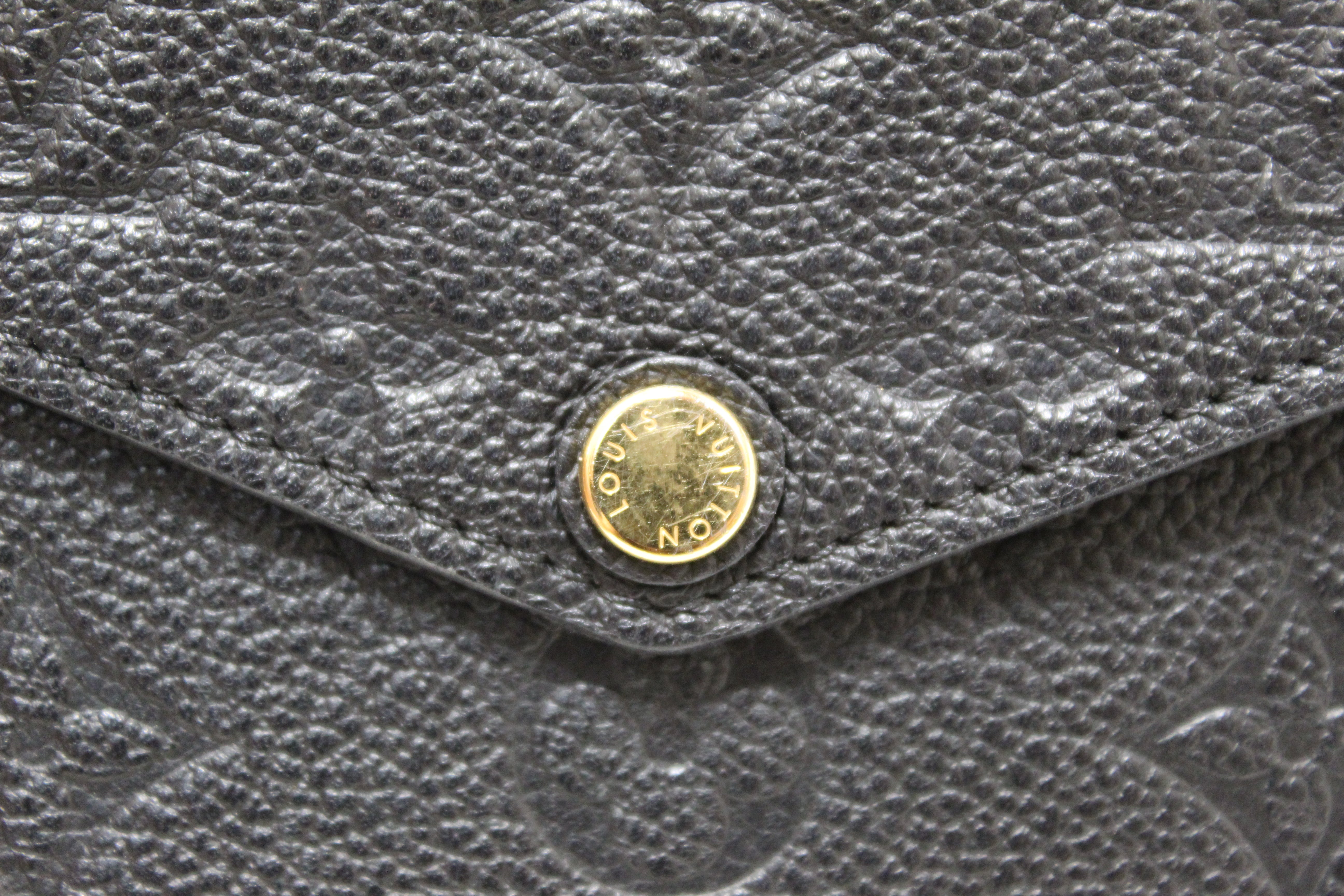 Authentic Louis Vuitton Black Monogram Empreinte Felicie Pochette Bag