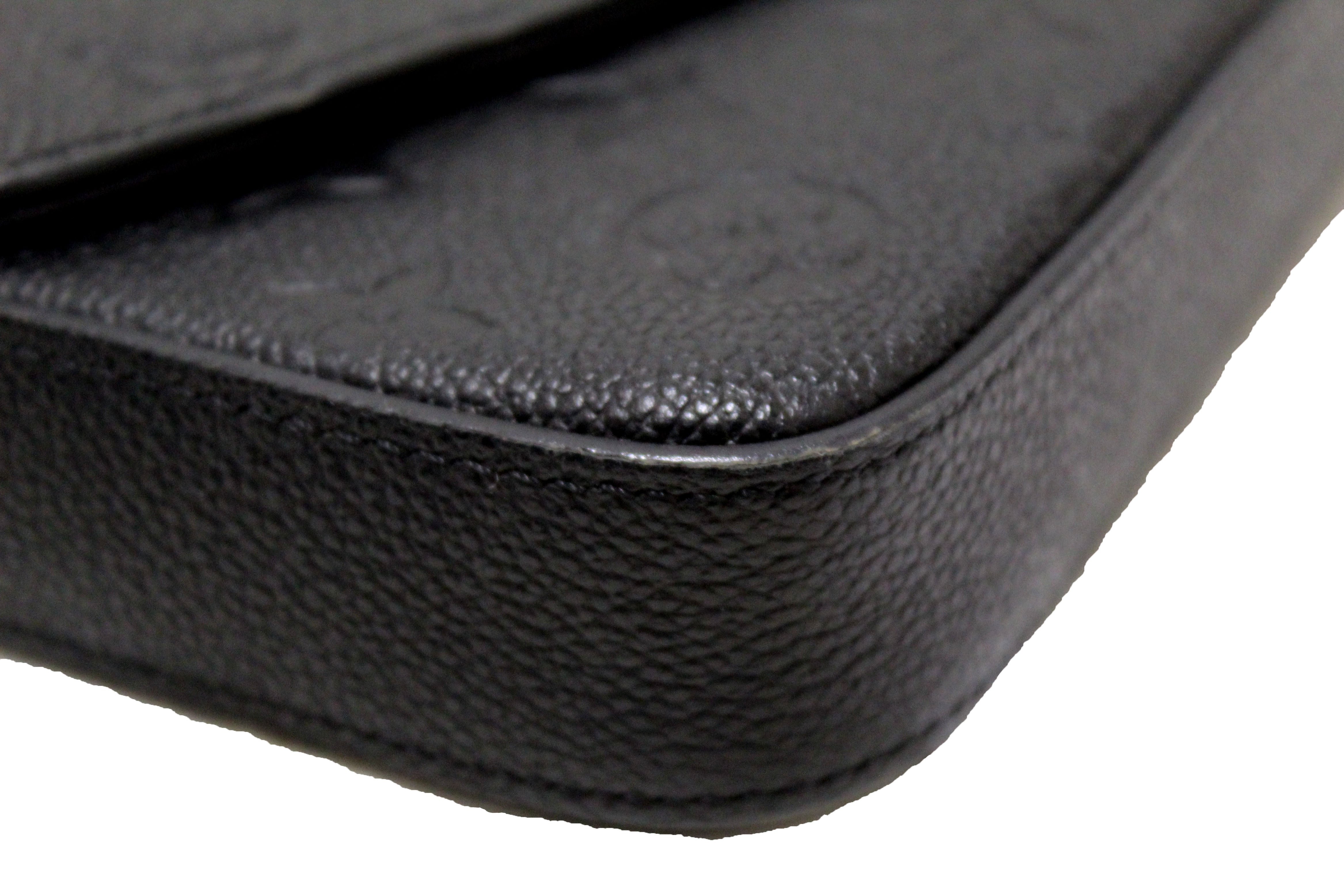 Authentic Louis Vuitton Black Monogram Empreinte Felicie Pochette Bag