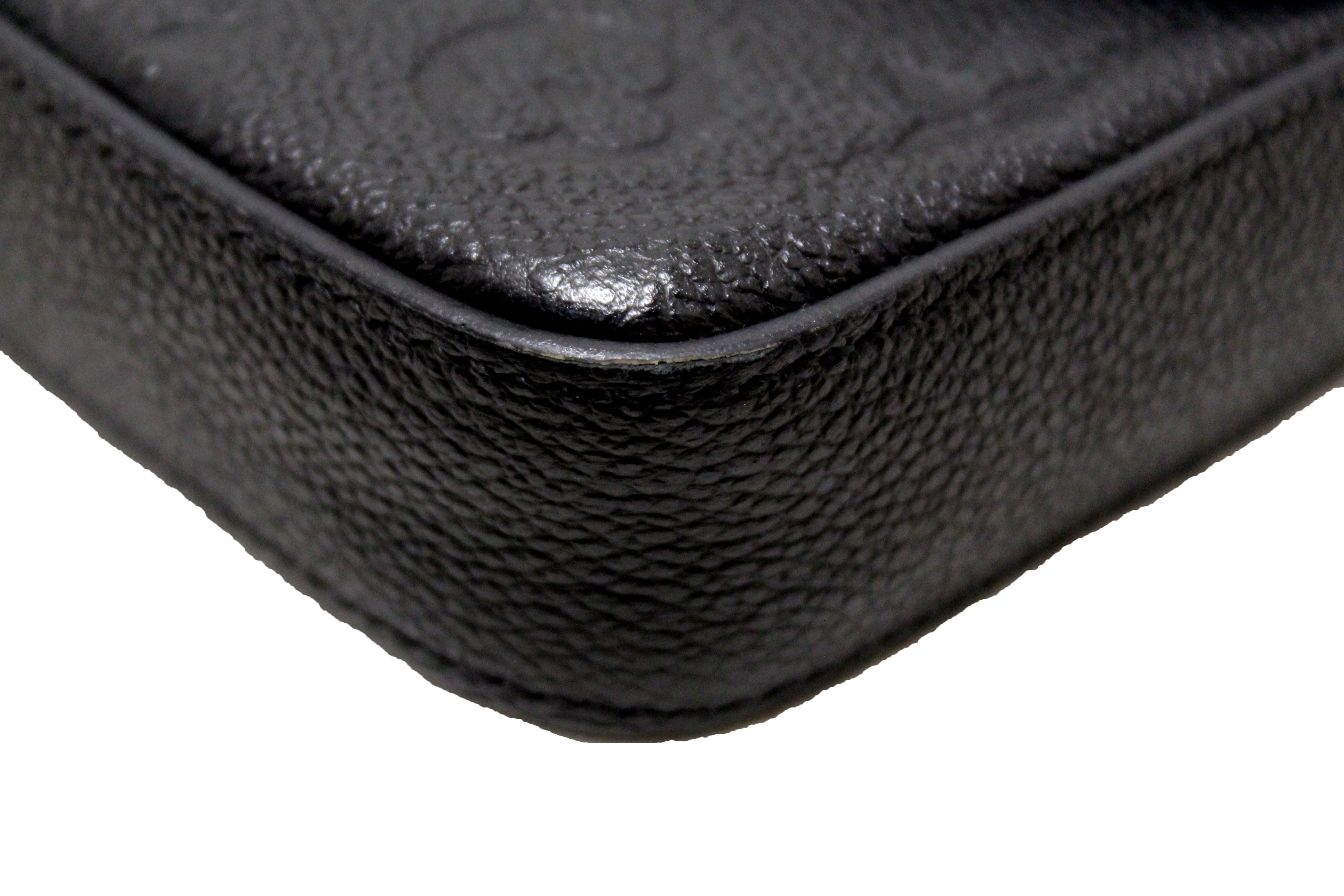Authentic Louis Vuitton Black Monogram Empreinte Felicie Pochette Bag