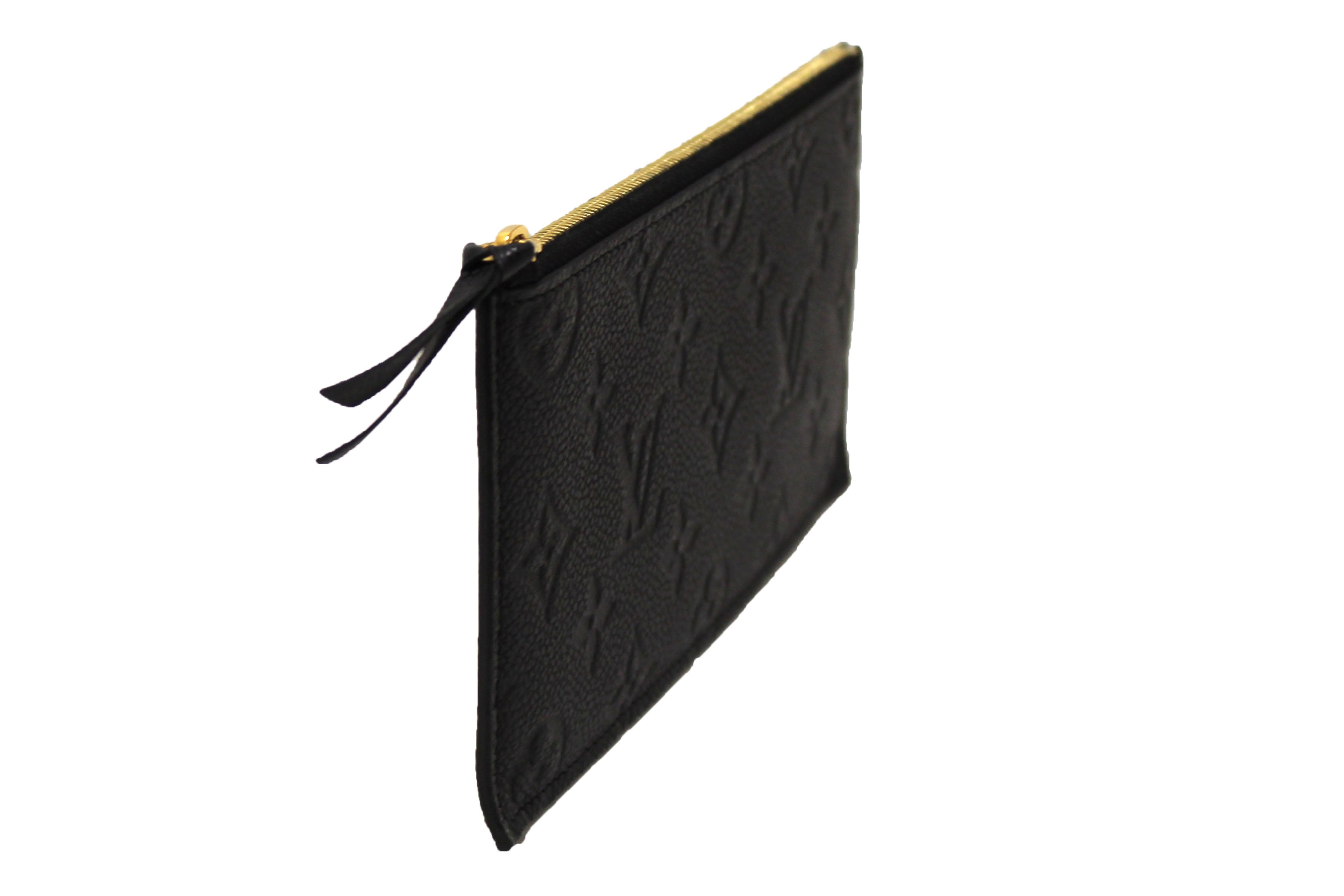 Authentic Louis Vuitton Black Monogram Empreinte Felicie Pochette Bag