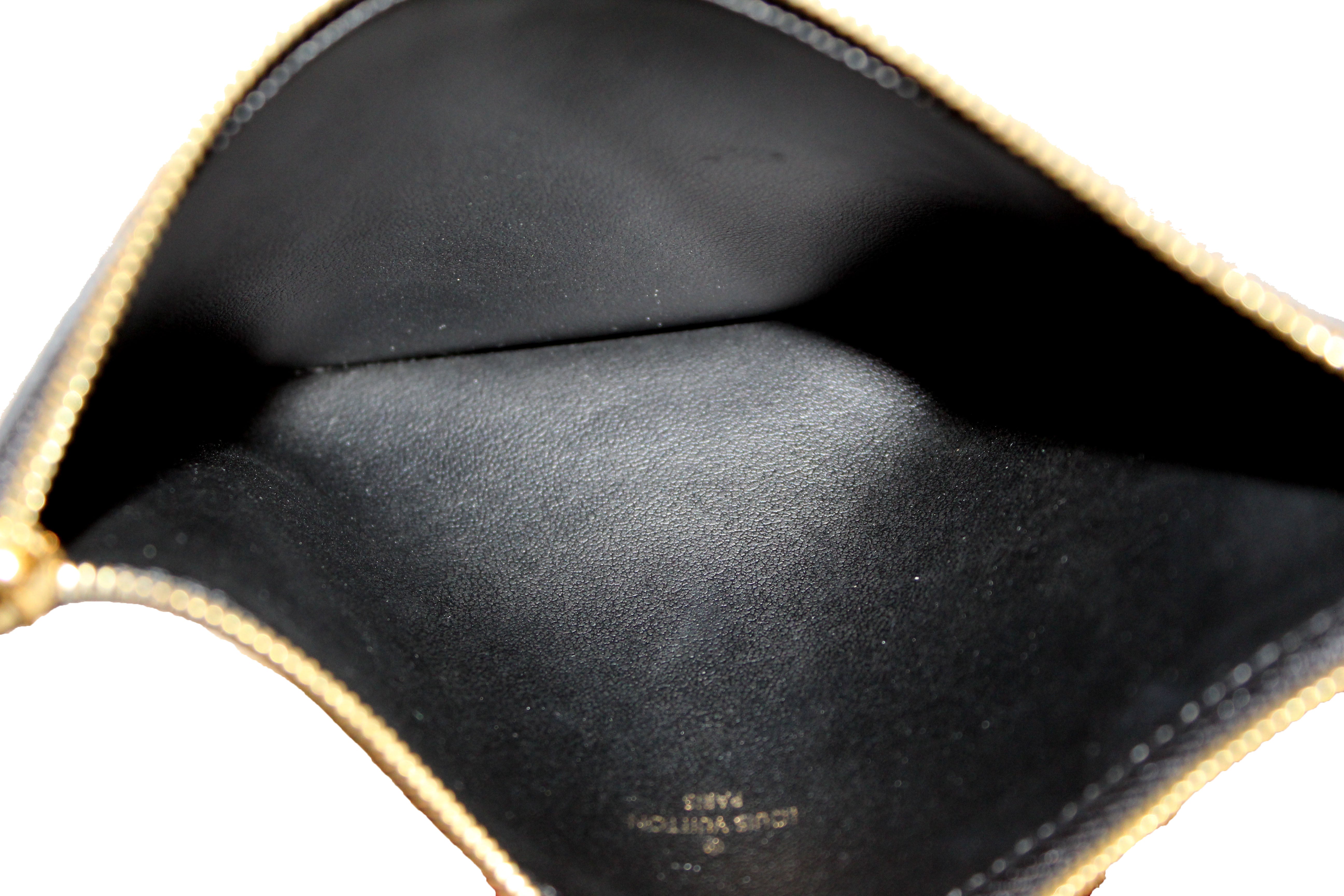 Authentic Louis Vuitton Black Monogram Empreinte Felicie Pochette Bag