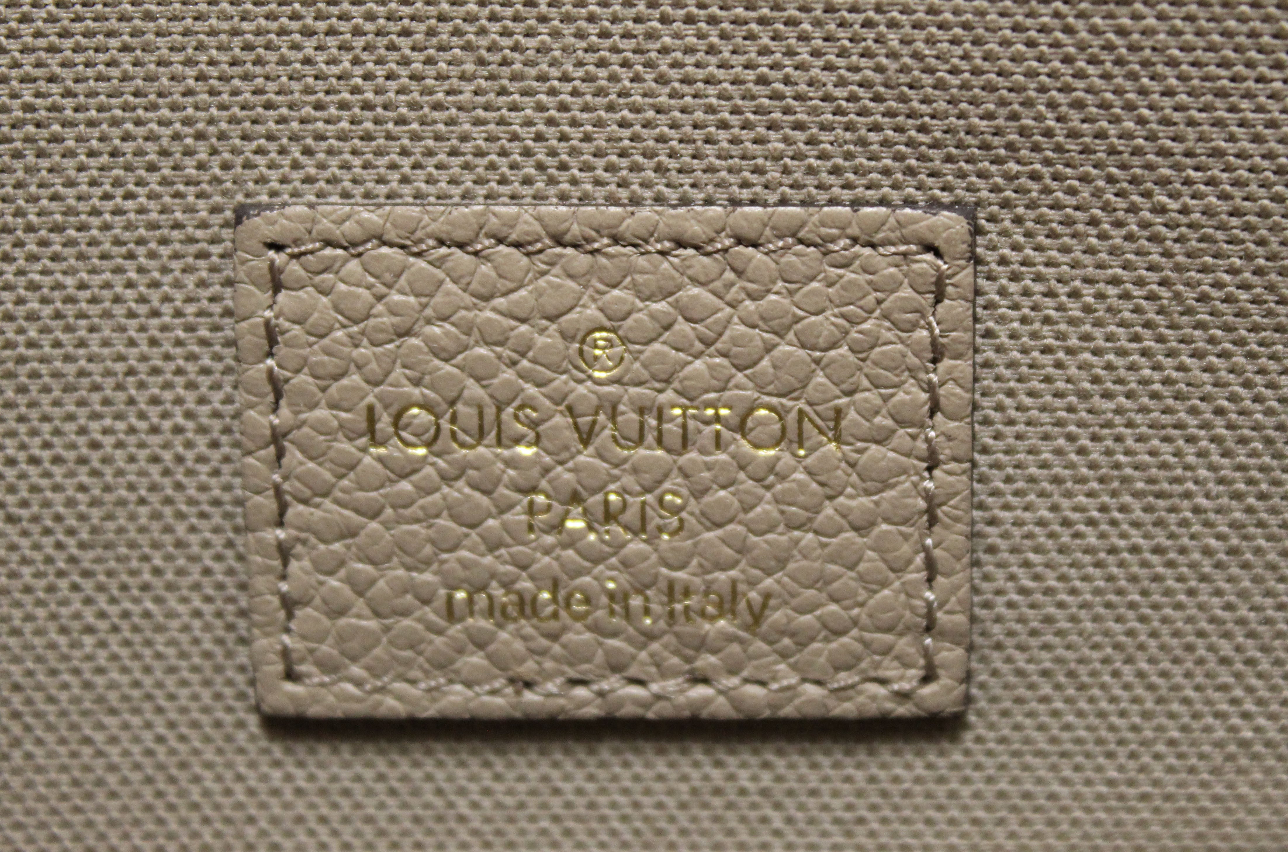 Authentic Louis Vuitton Cream/Dove Monogram Empreinte Felicie Pochette Bag
