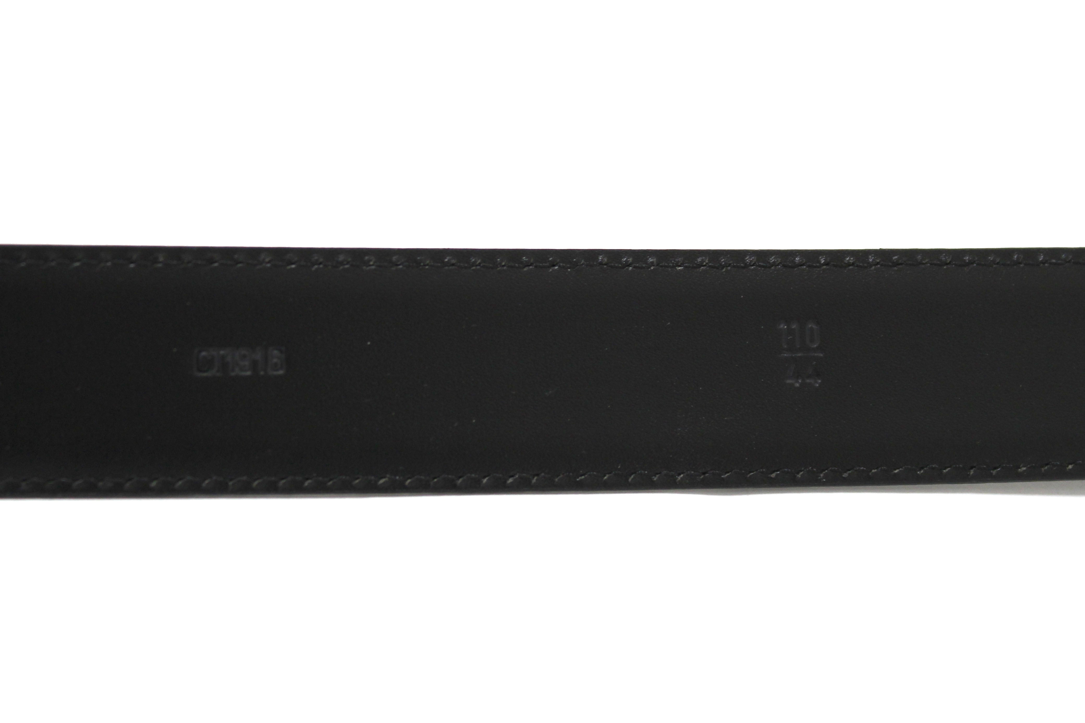 Authentic Louis Vuitton Black Epi Leather Ceinture Gold Buckle Belt Size 44