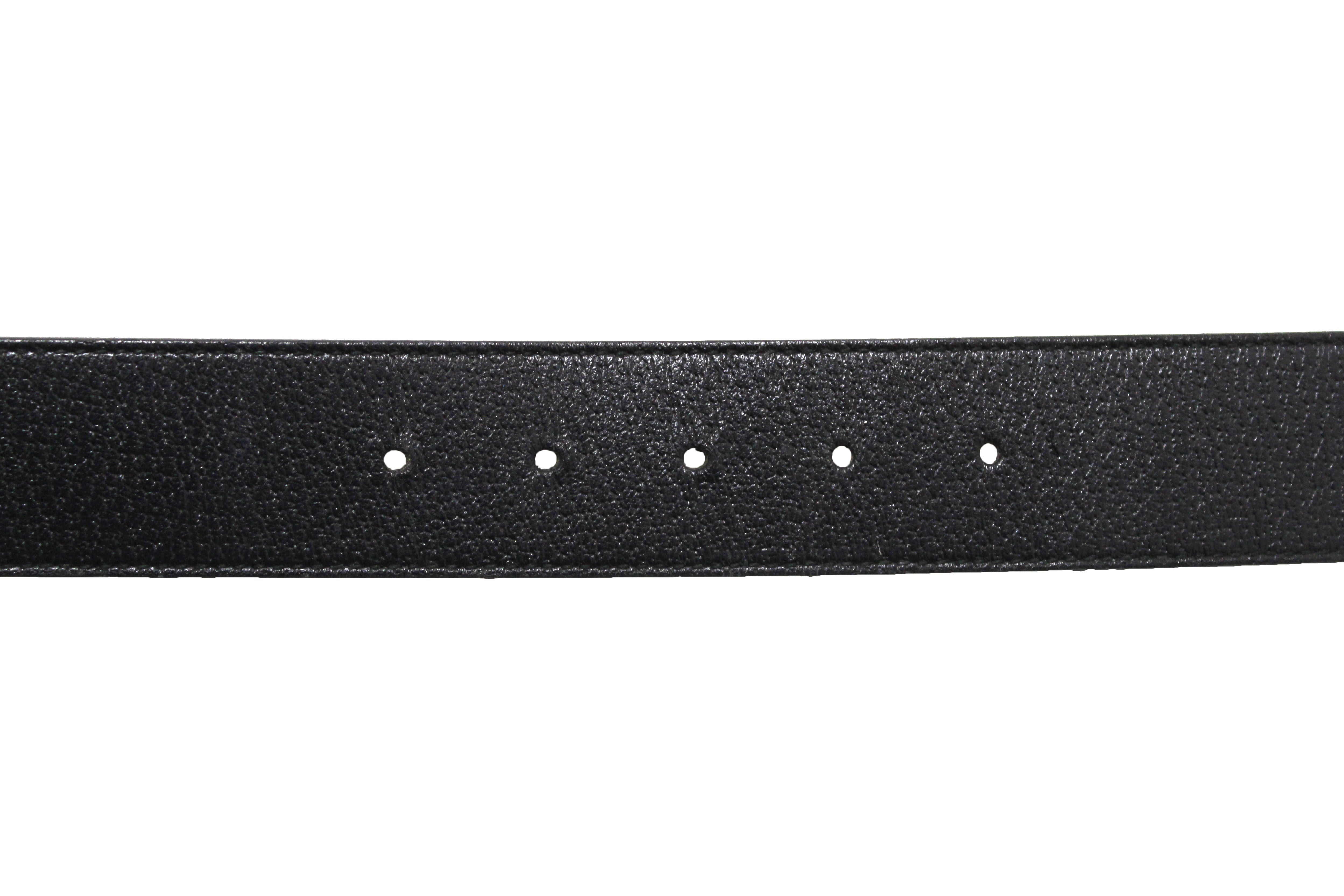 Authentic Gucci Black Leather GG Marmont with Maxi GG Belt Size 85