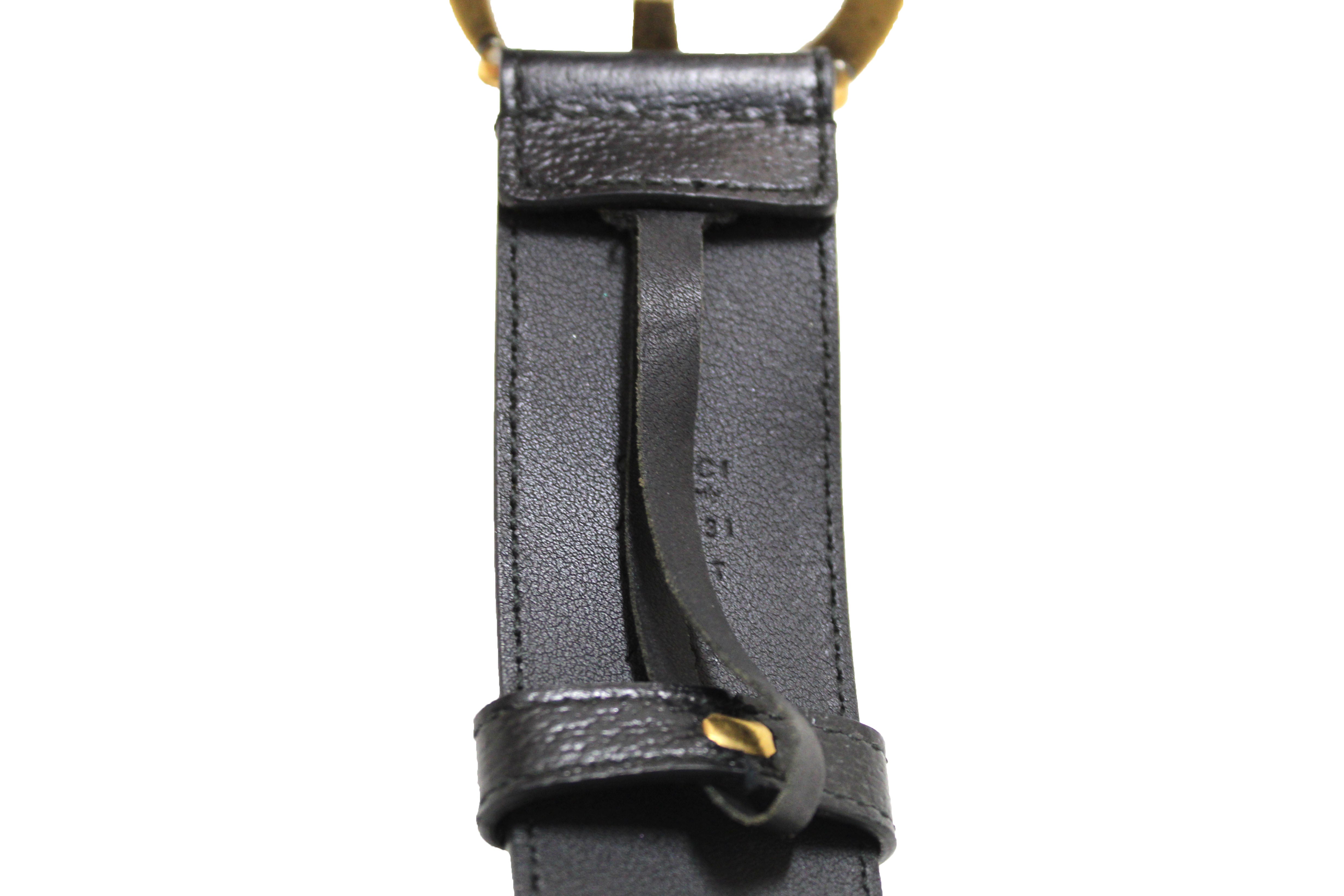 Authentic Gucci Black Leather GG Marmont with Maxi GG Belt Size 85