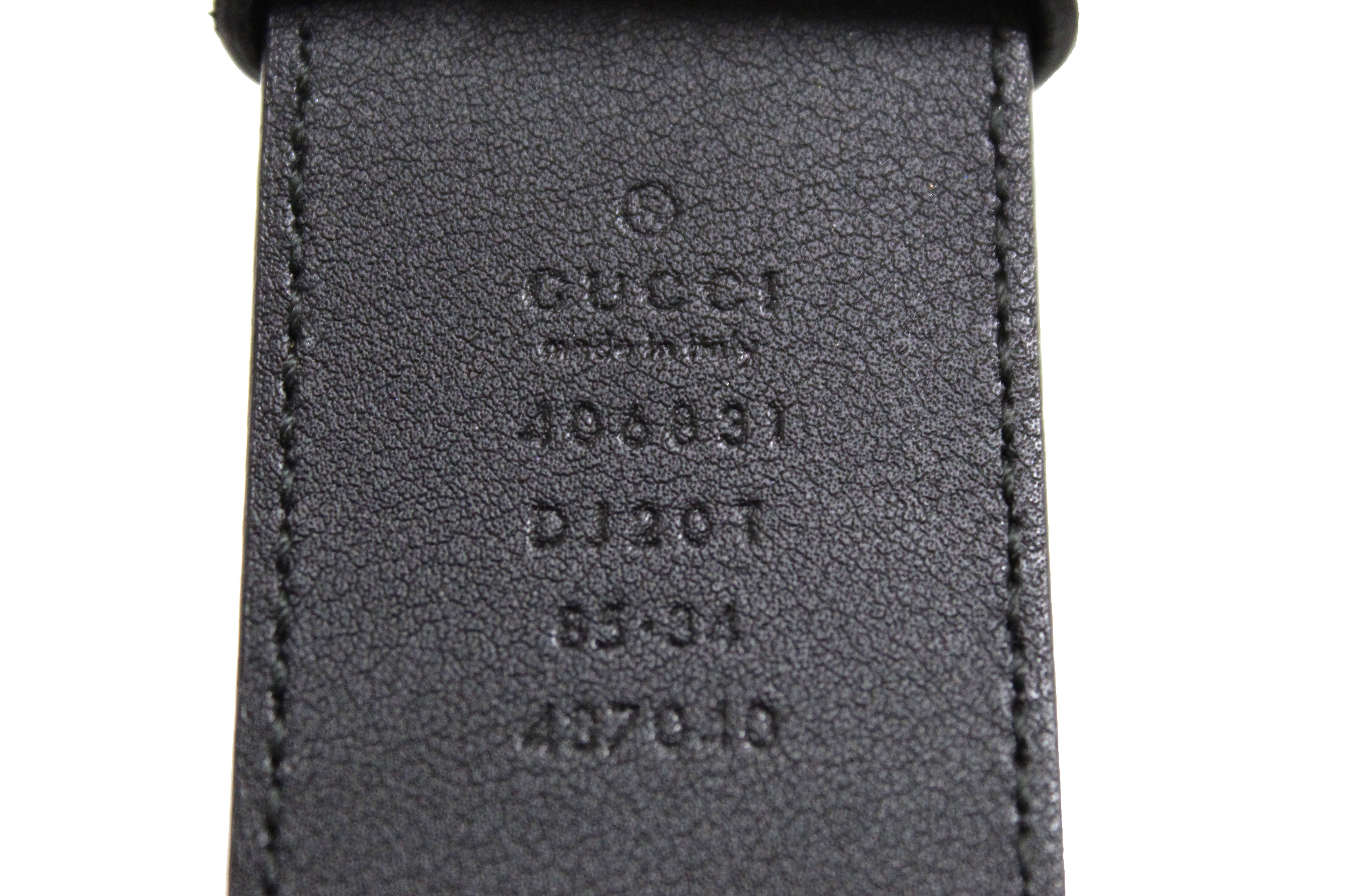 Authentic Gucci Black Leather GG Marmont with Maxi GG Belt Size 85