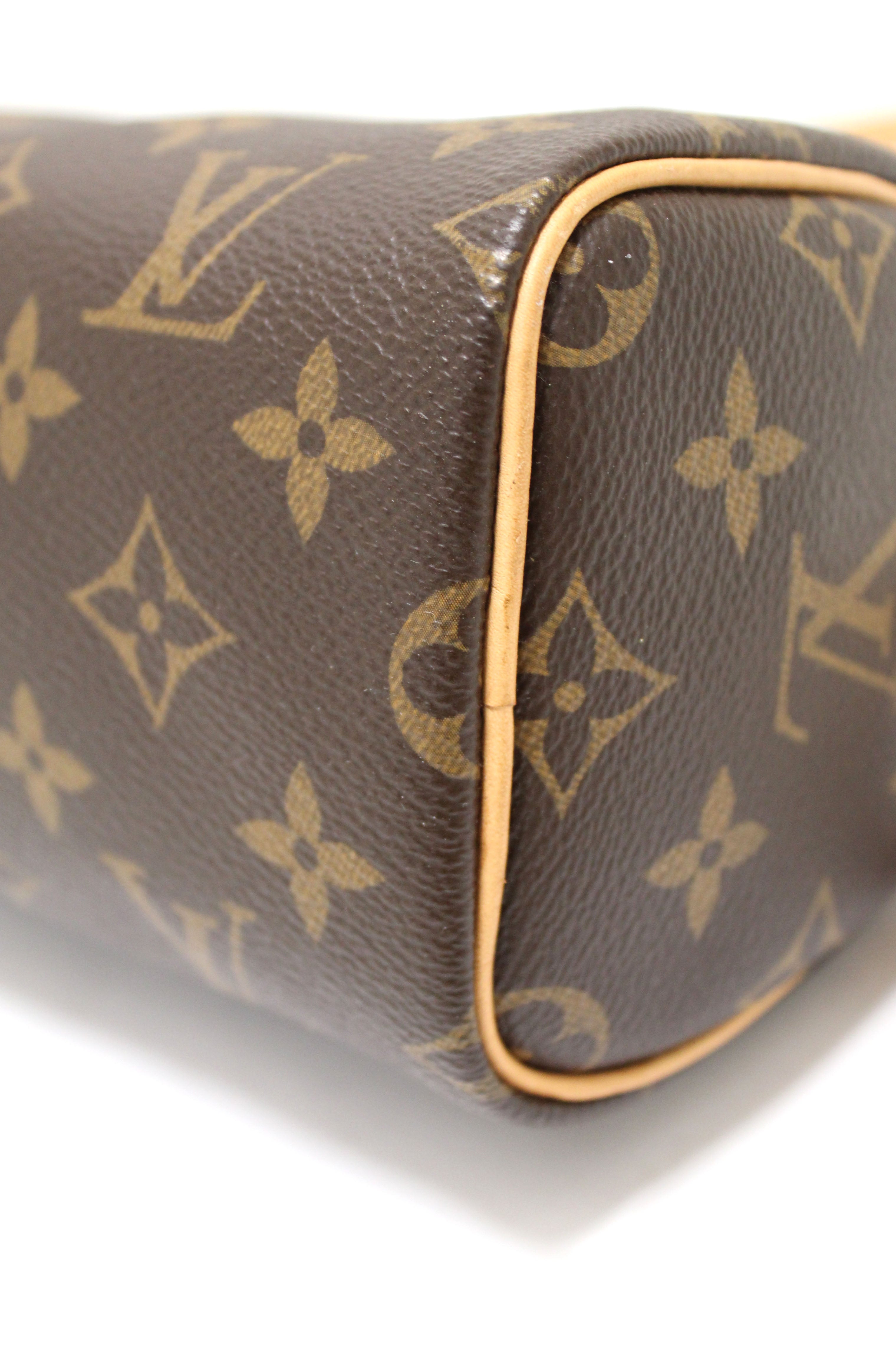 Authentic Louis Vuitton Classic Monogram Nano Speedy Crossbody Bag