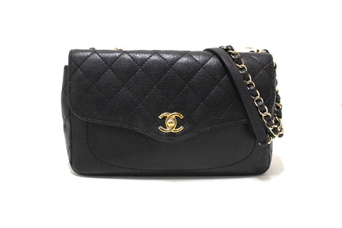 Authentic Chanel Black Leather CoCo Curve Flap Messenger Bag