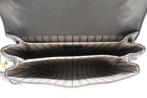 Authentic Louis Vuitton Black Monogram Empreinte Leather Metis Pochette Messenger Bag