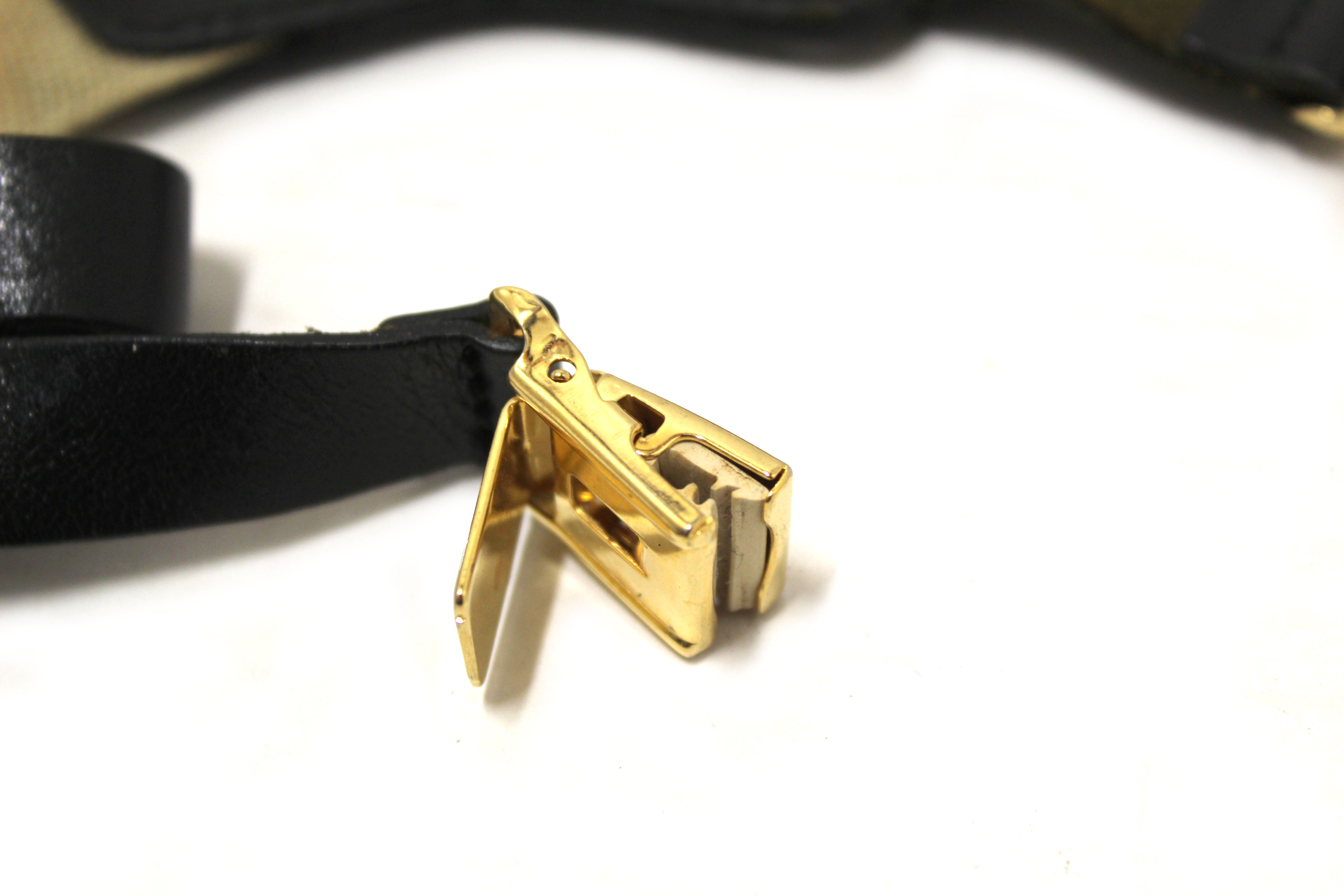 Authentic Chanel Classic Rare Black and Beige Vintage Logo Suspenders Belt