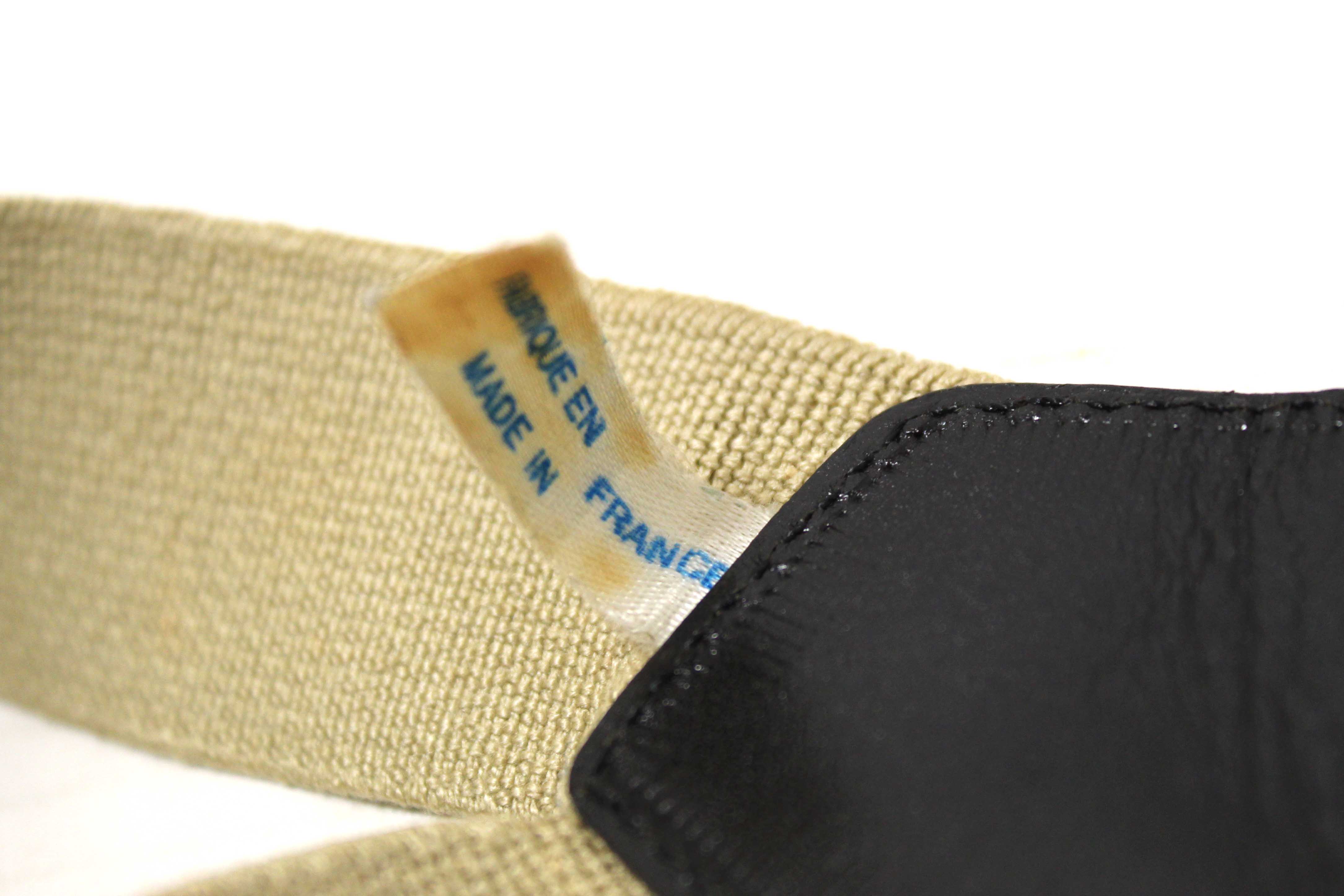 Authentic Chanel Classic Rare Black and Beige Vintage Logo Suspenders Belt