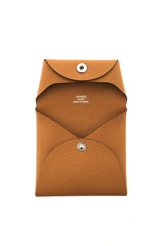 Authentic Hermes Brown Epsom Bastia Coin Purse Case