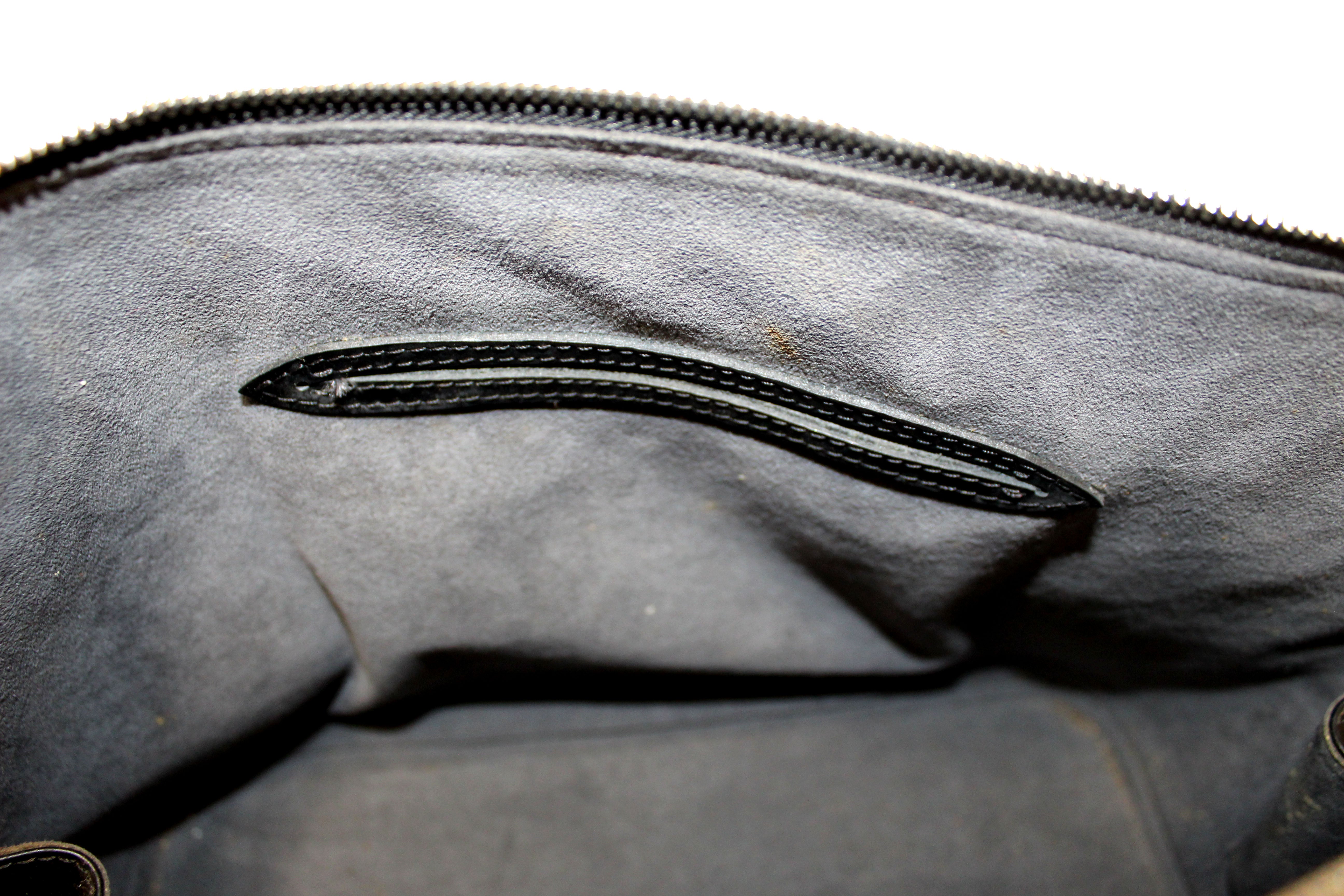 Authentic Louis Vuitton Black Epi Leather Alma PM Hand Bag