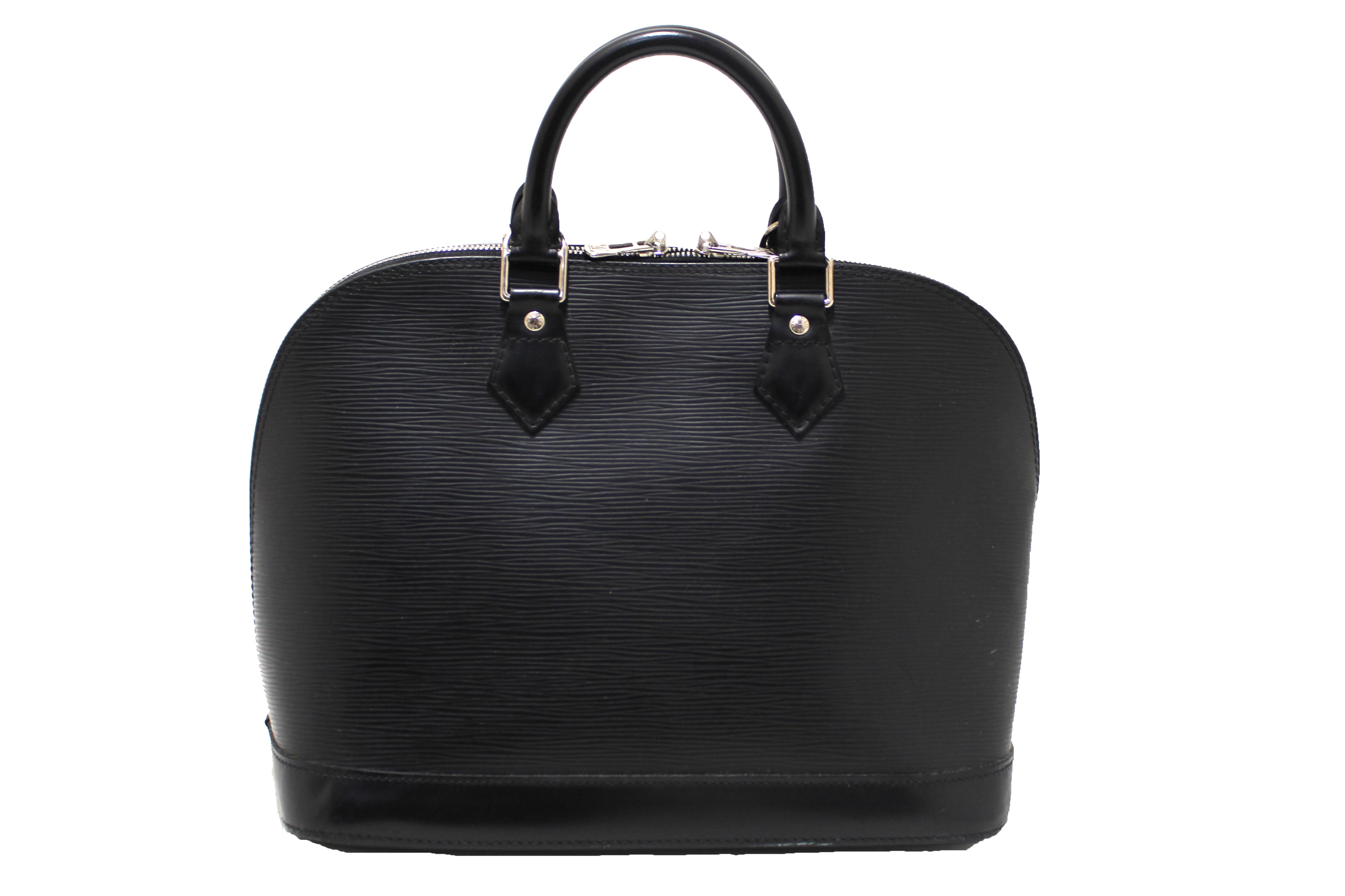 Authentic Louis Vuitton Black Epi Leather Alma PM Hand Bag