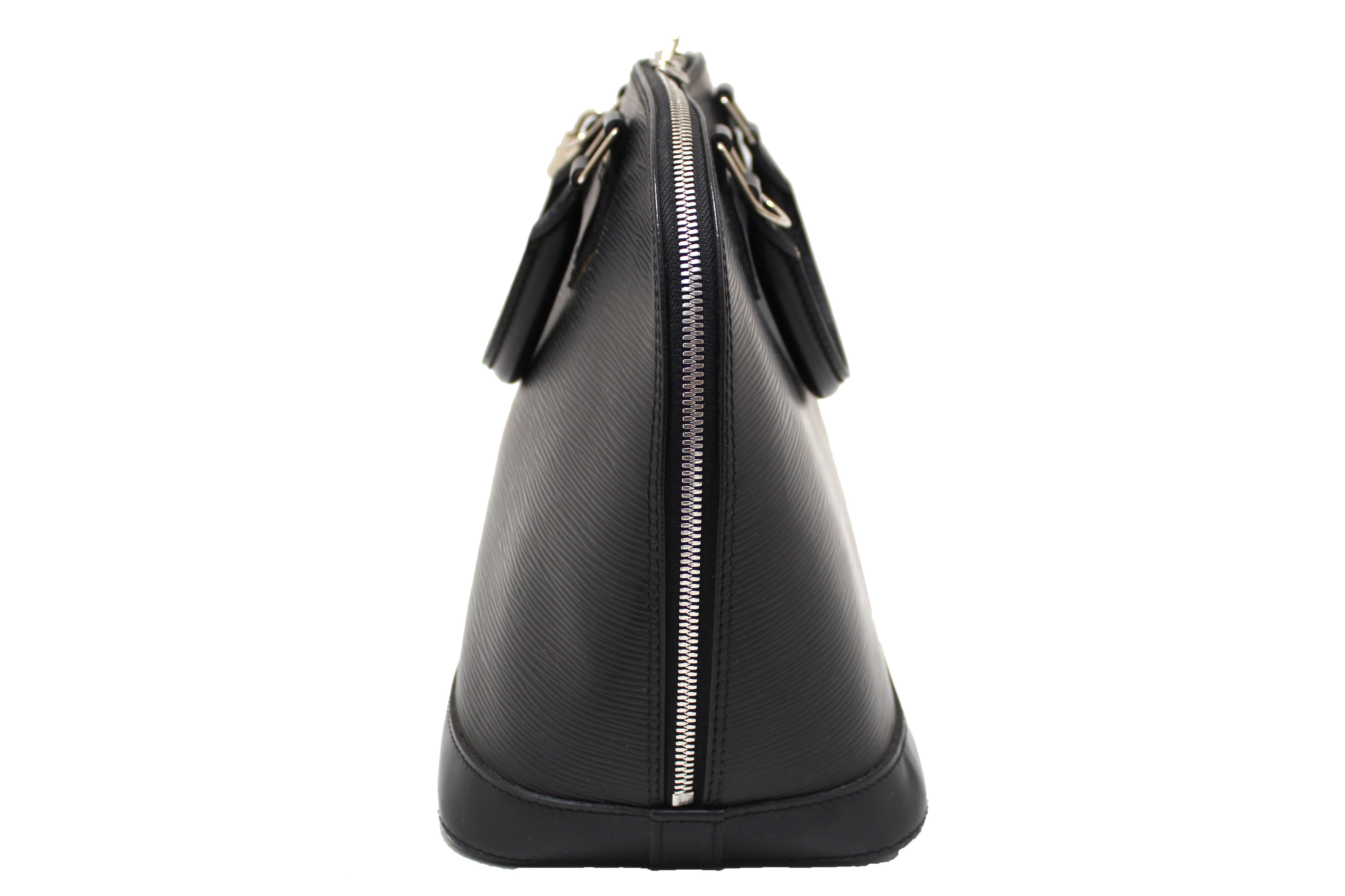 Authentic Louis Vuitton Black Epi Leather Alma PM Hand Bag