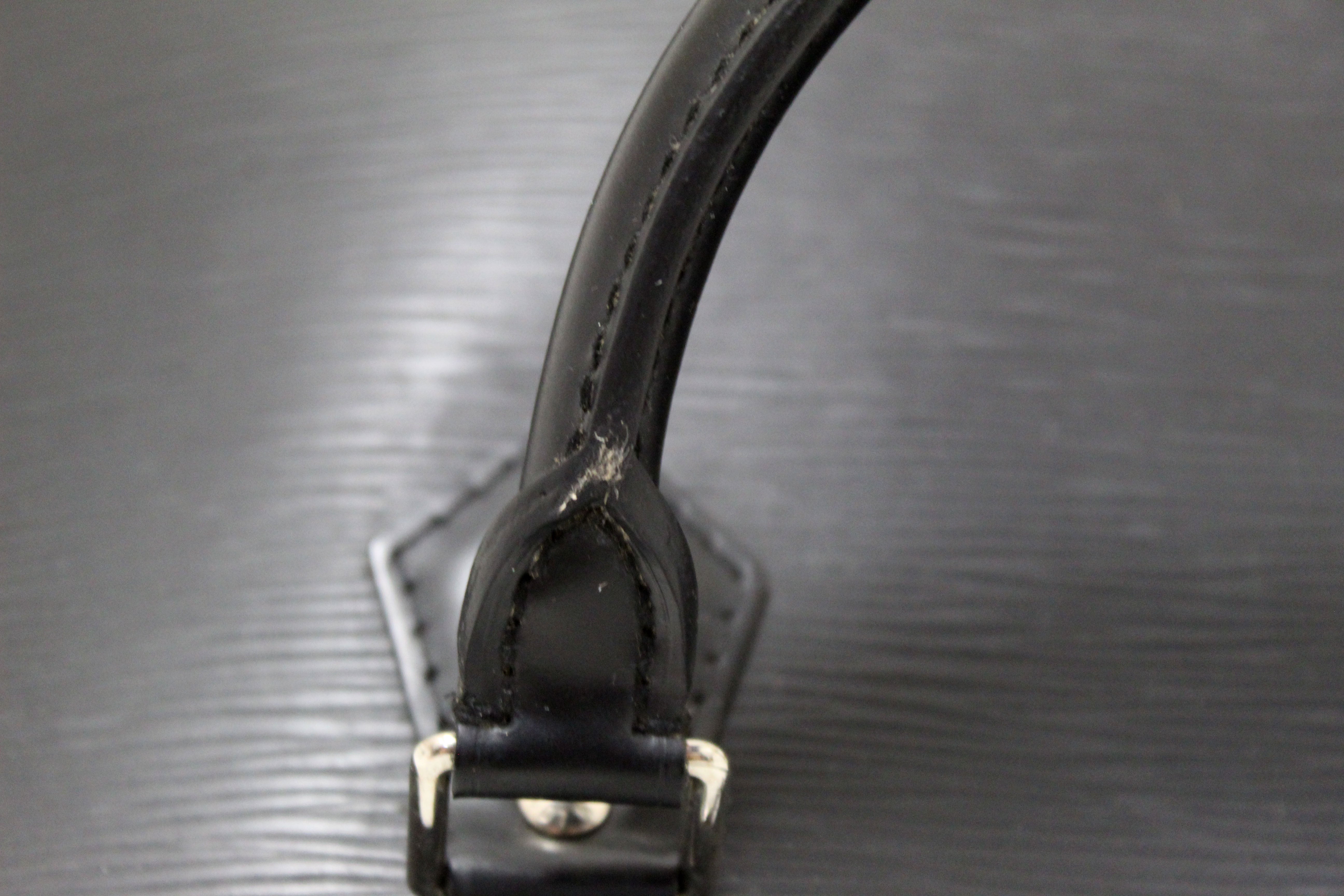 Authentic Louis Vuitton Black Epi Leather Alma PM Hand Bag