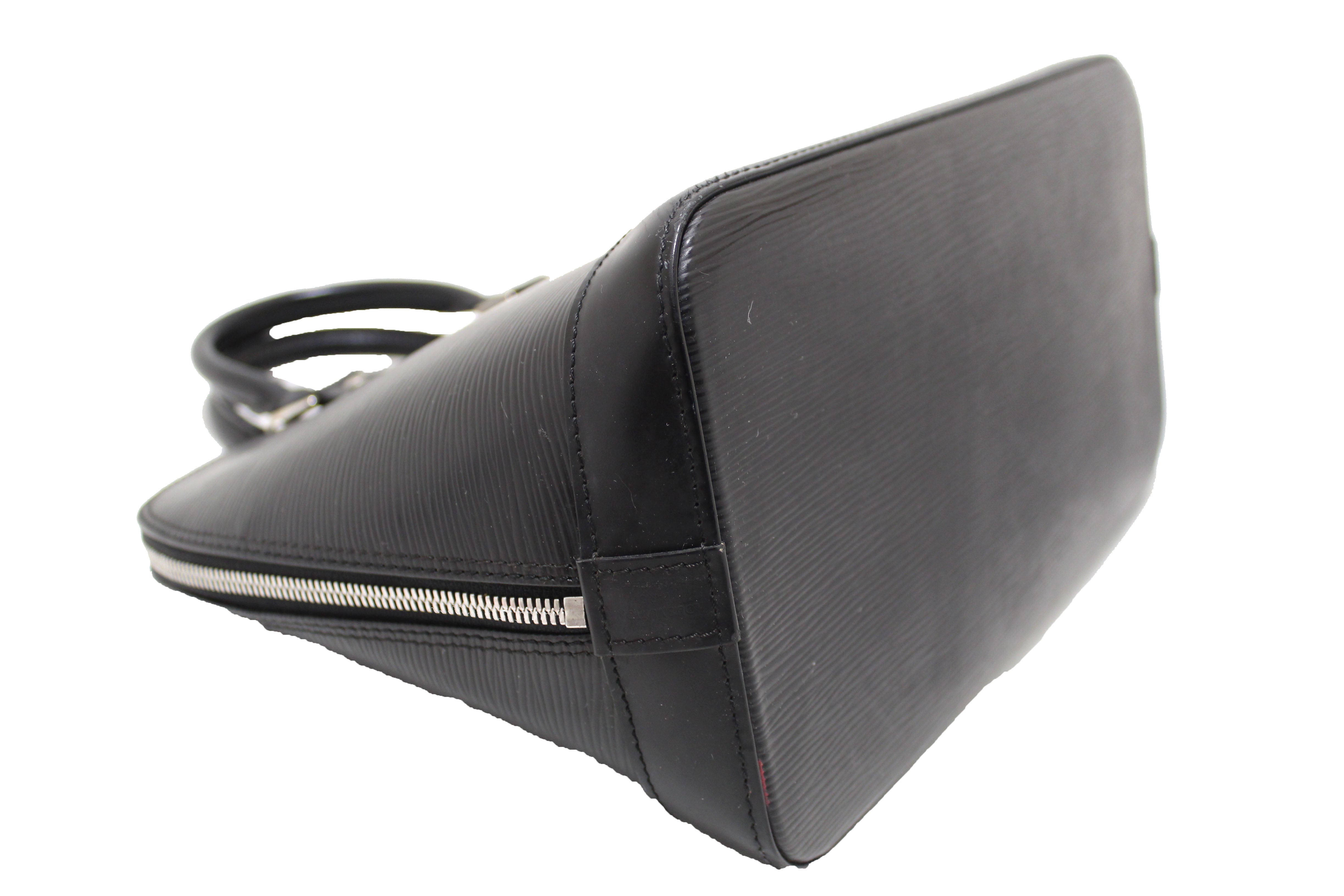 Authentic Louis Vuitton Black Epi Leather Alma PM Hand Bag
