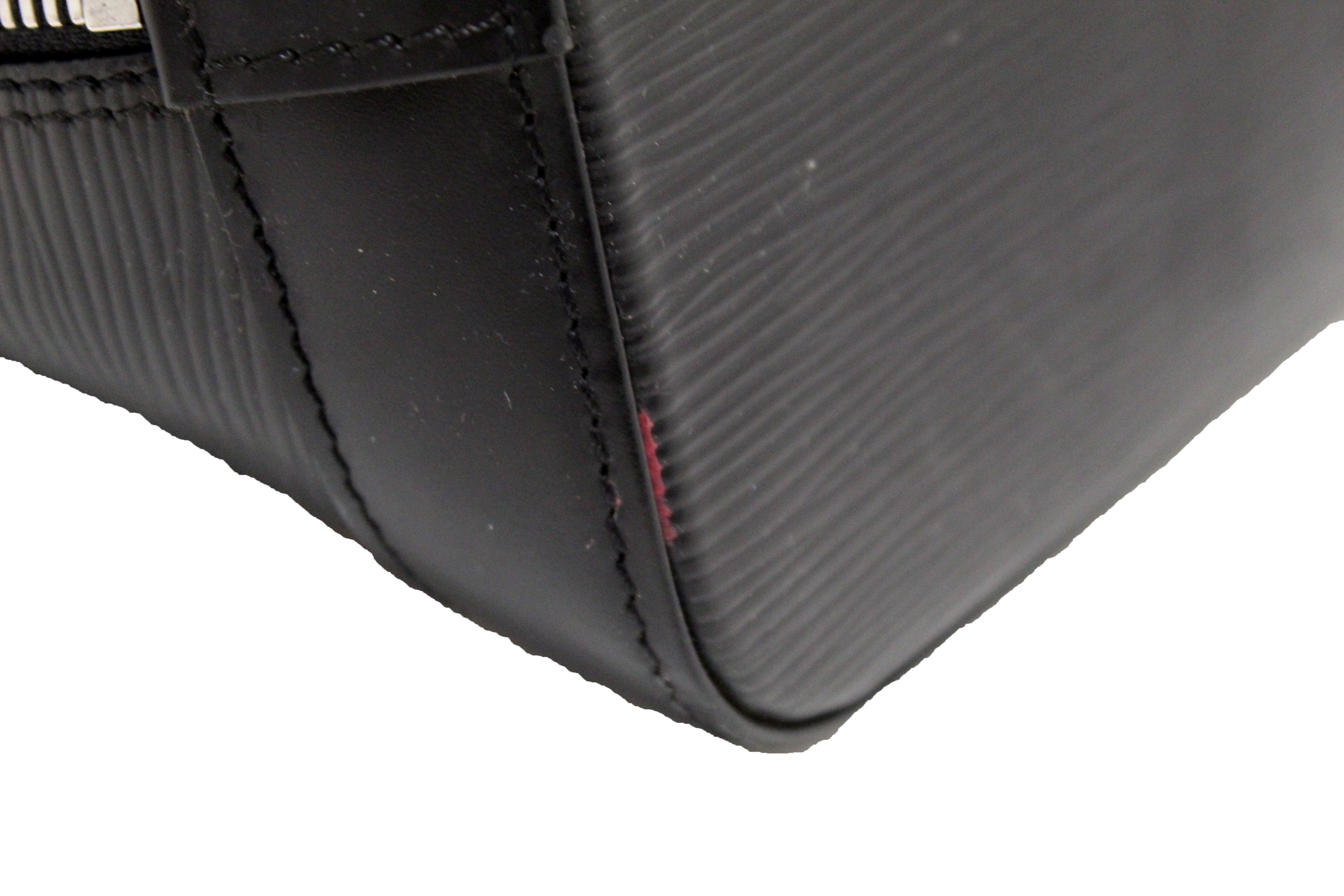 Authentic Louis Vuitton Black Epi Leather Alma PM Hand Bag