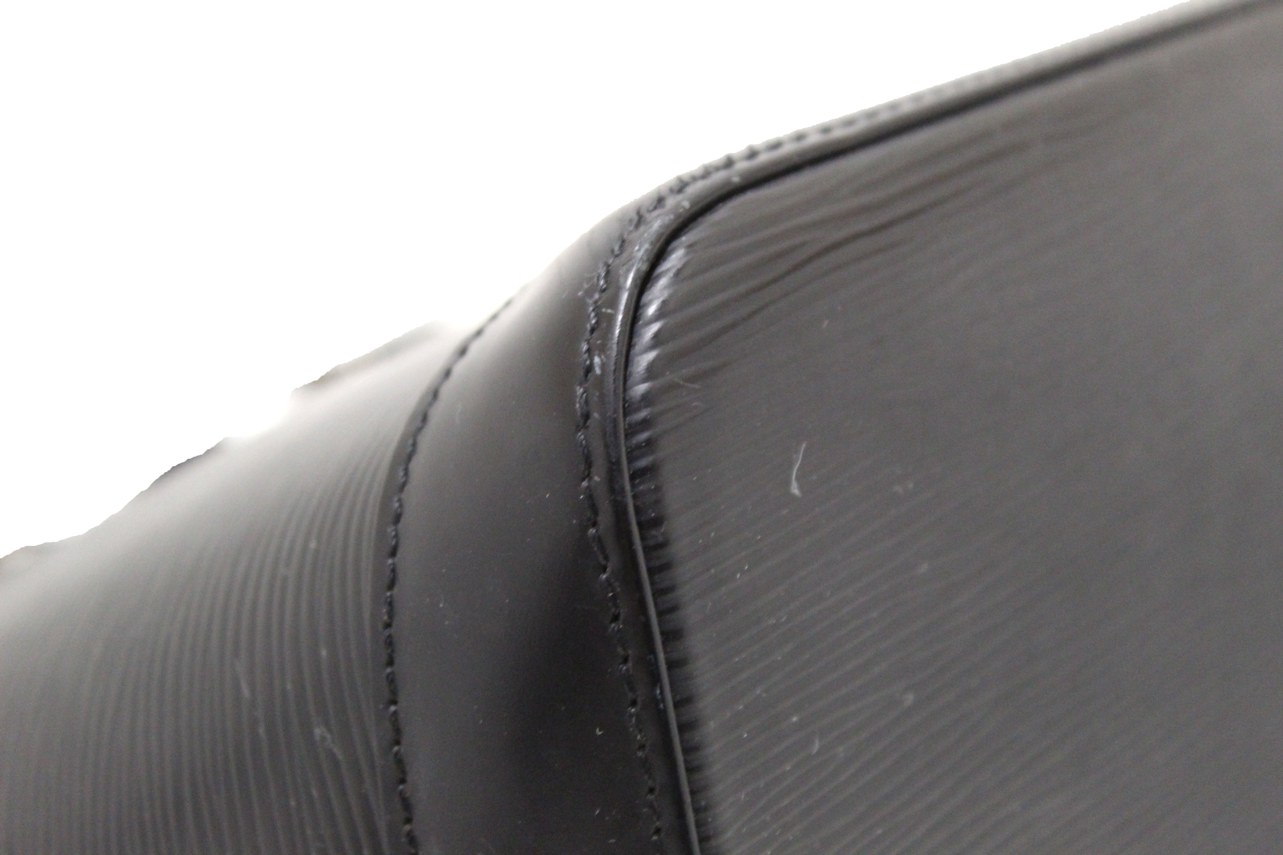 Authentic Louis Vuitton Black Epi Leather Alma PM Hand Bag
