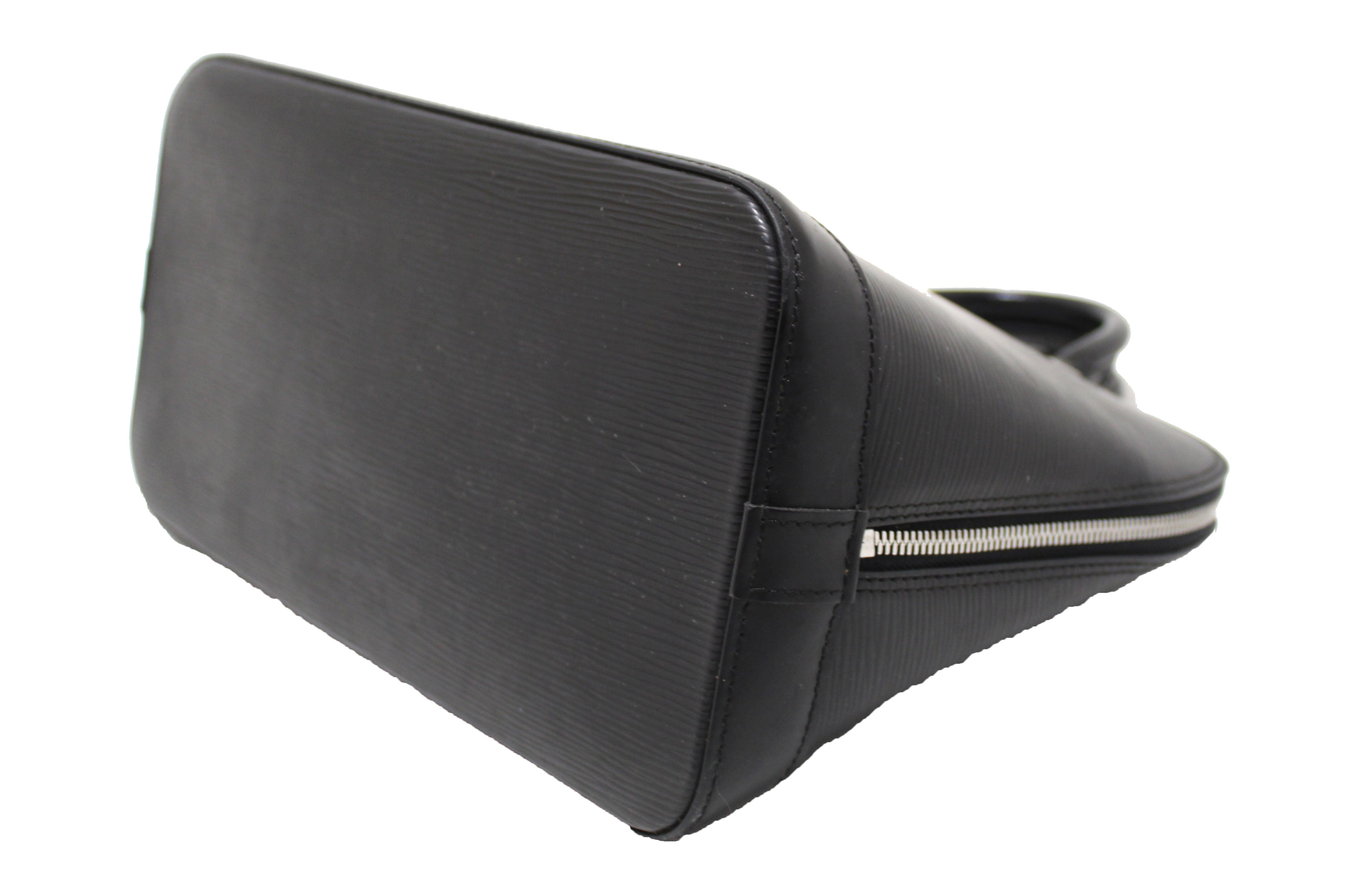 Authentic Louis Vuitton Black Epi Leather Alma PM Hand Bag