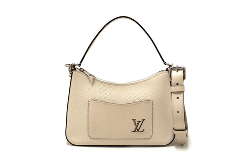Authentic Louis Vuitton White Epi Leather Marelle Shoulder/Messenger Bag